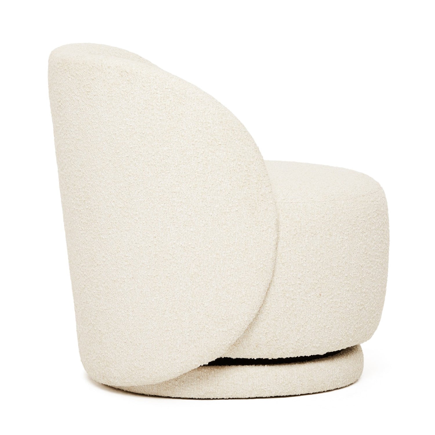 Detail of the swivel base on the Interlude Home Oslo Bluff Swivel Lounge Chair