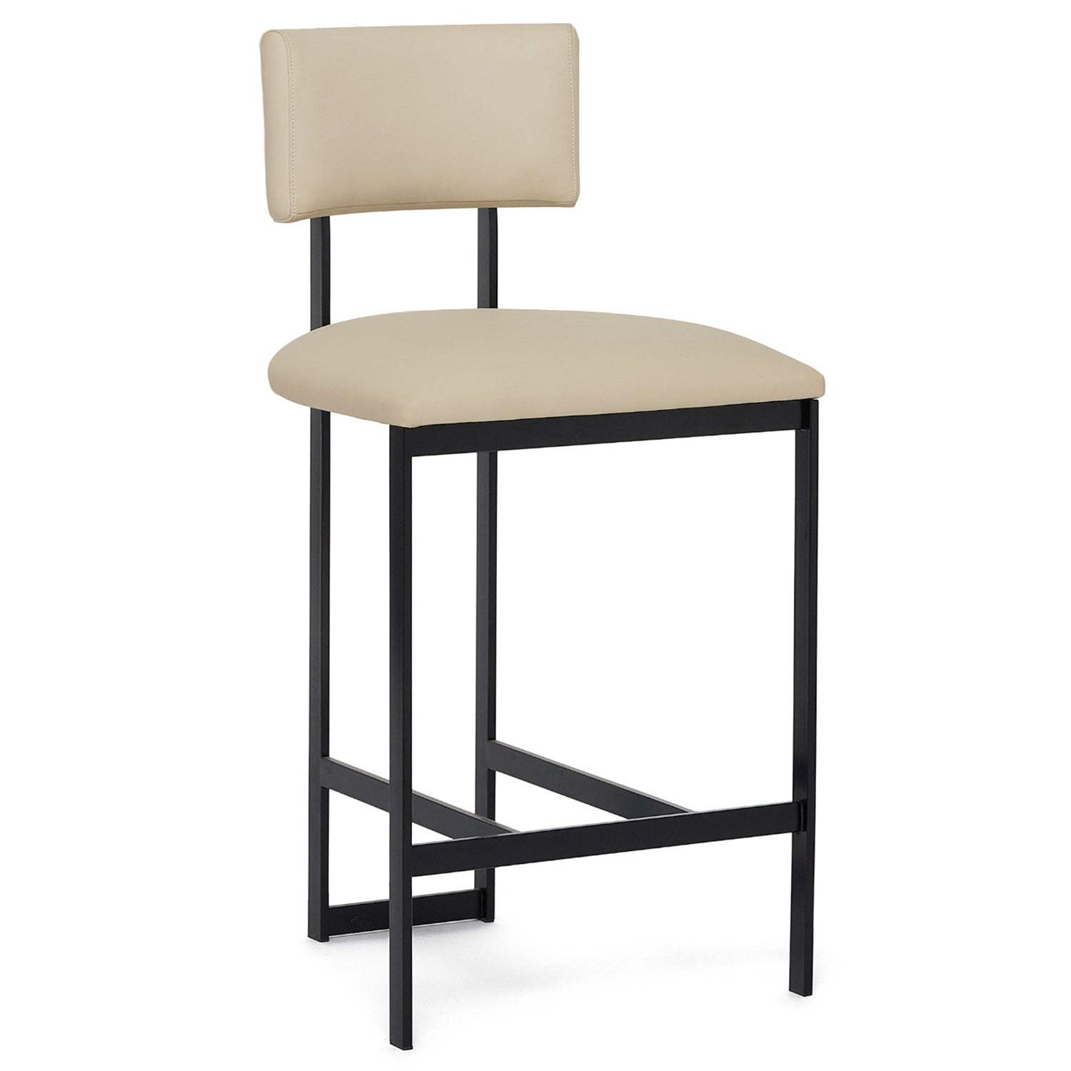 Interlude Home Landon II Matte Black Counter Stool