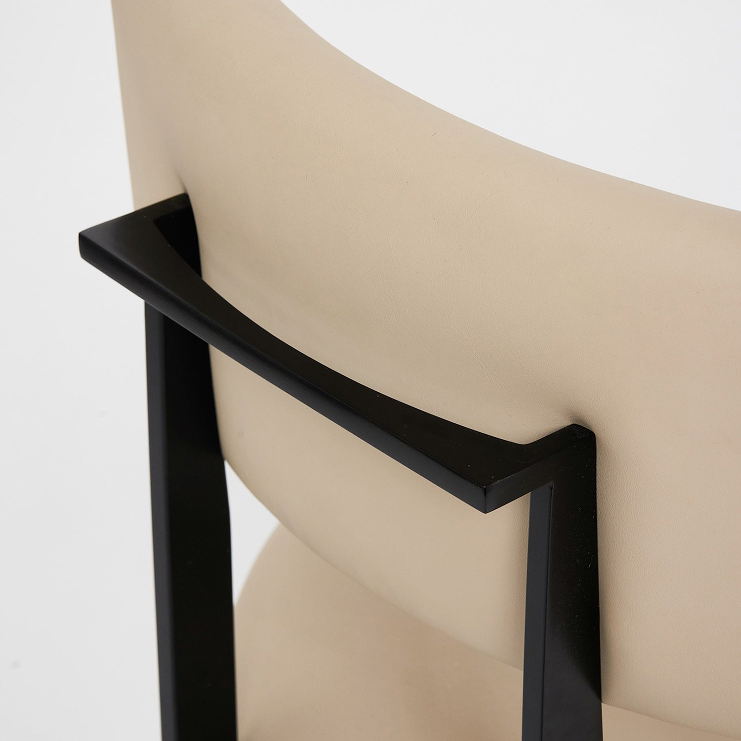 Landon II Matte Black Counter Stool in stainless steel Matte black finish, shown to scale