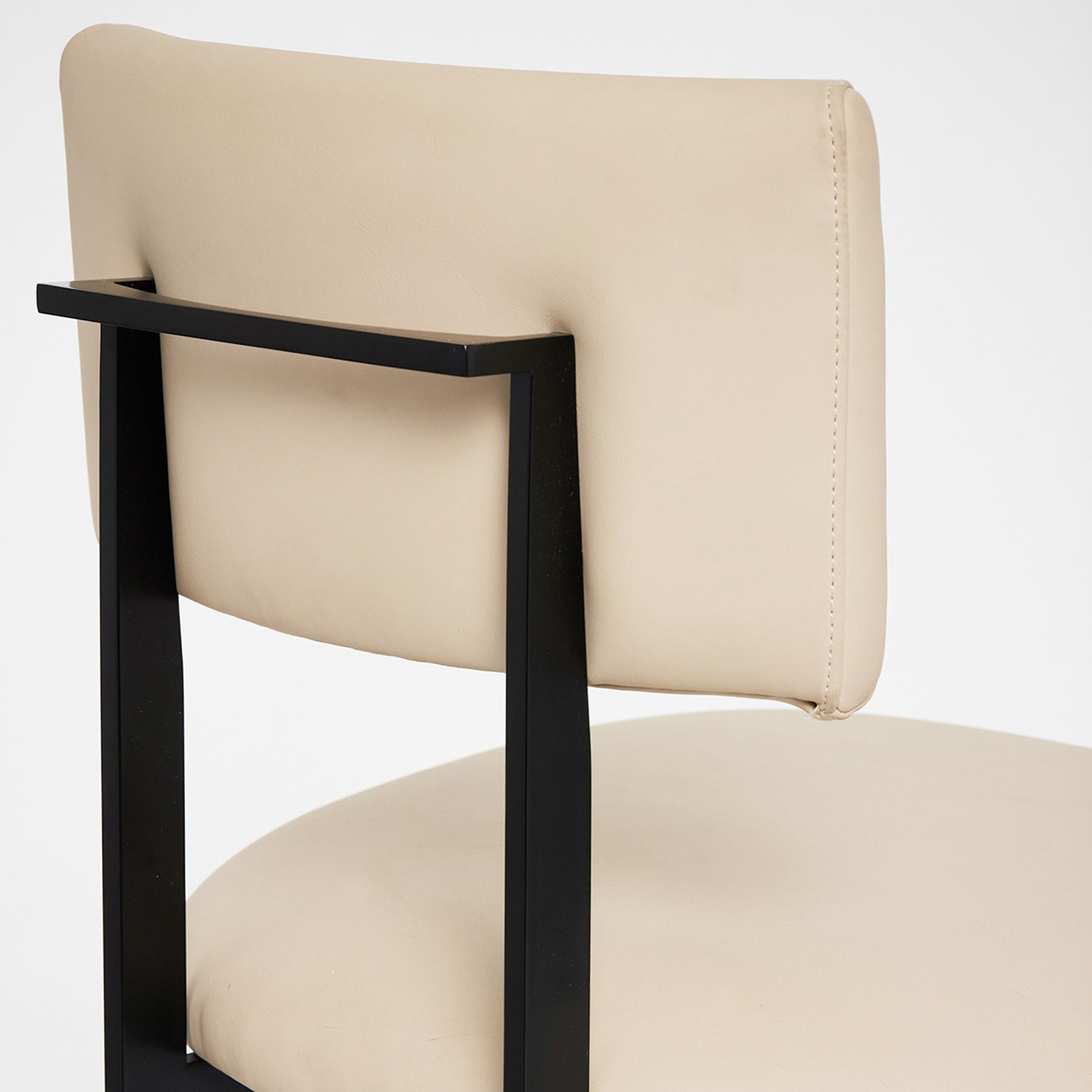 Landon II Matte Black Counter Stool in stainless steel Matte black finish, close-up of the surface texture