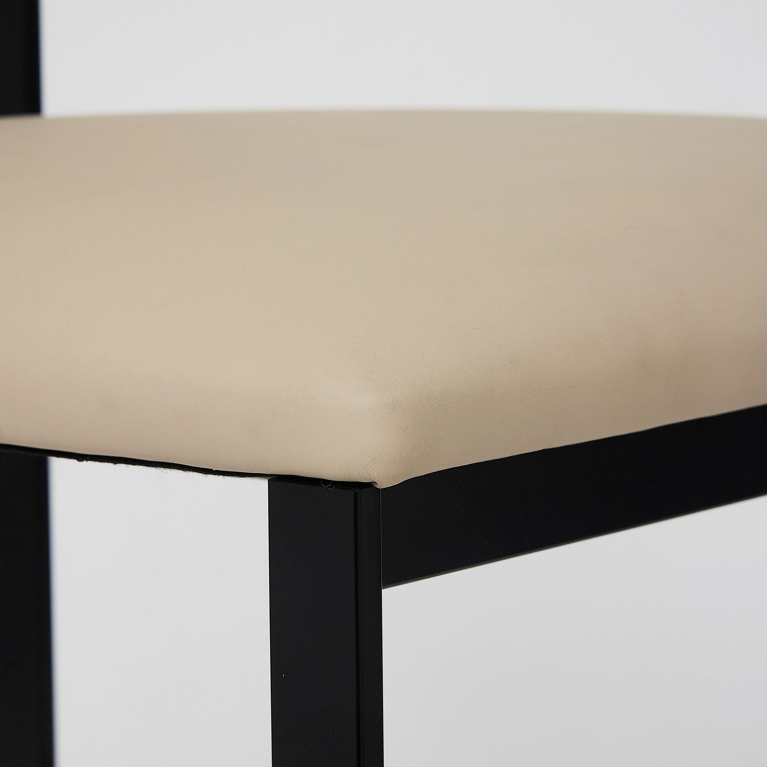 Landon II Matte Black Counter Stool in stainless steel Matte black finish, top-down view