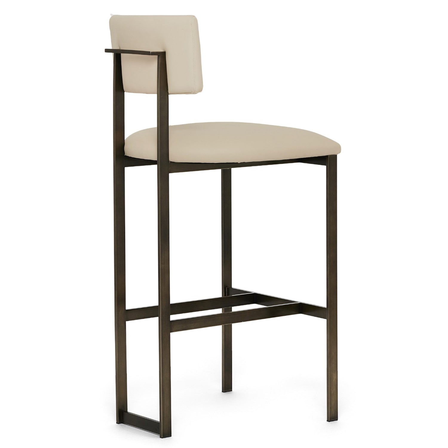 Landon II Antique Bronze Bar Stool in stainless steel Antique Bronze finish, styled in a room setting
