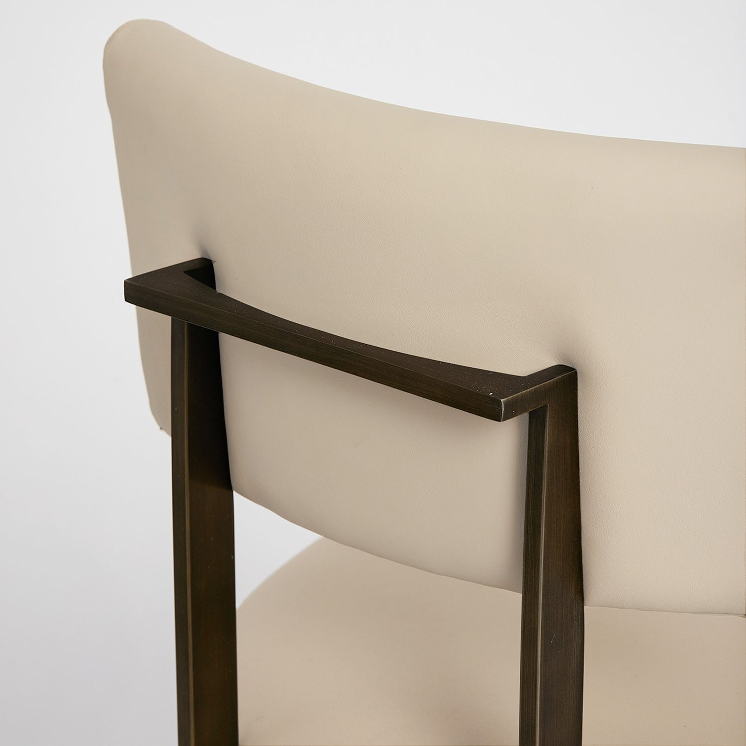 Landon II Antique Bronze Bar Stool in stainless steel Antique Bronze finish, shown to scale