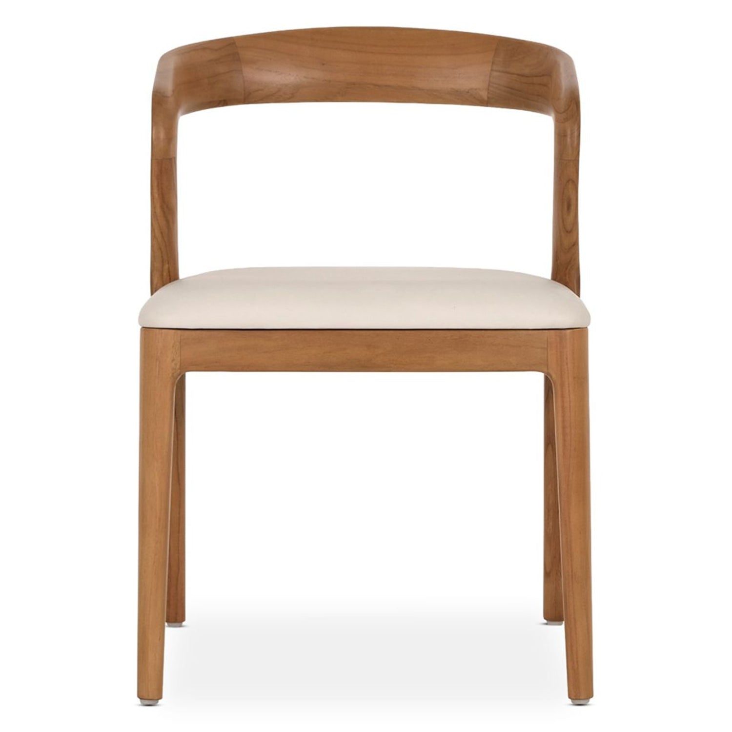 Detail of the Millie Tawny Dining Chair Set of 2 highlighting the teak construction