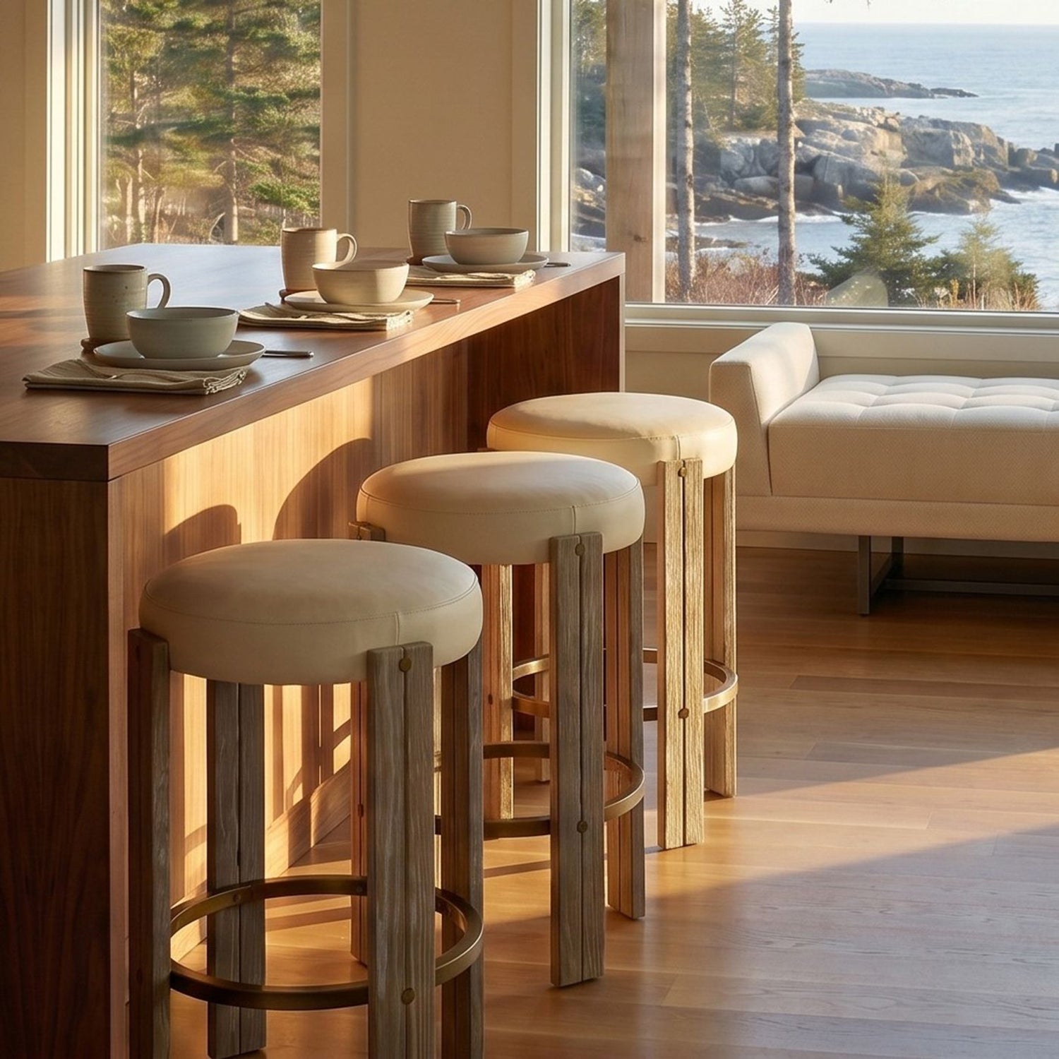 Interlude Home Grant Saddle Counter Stool Set of 2