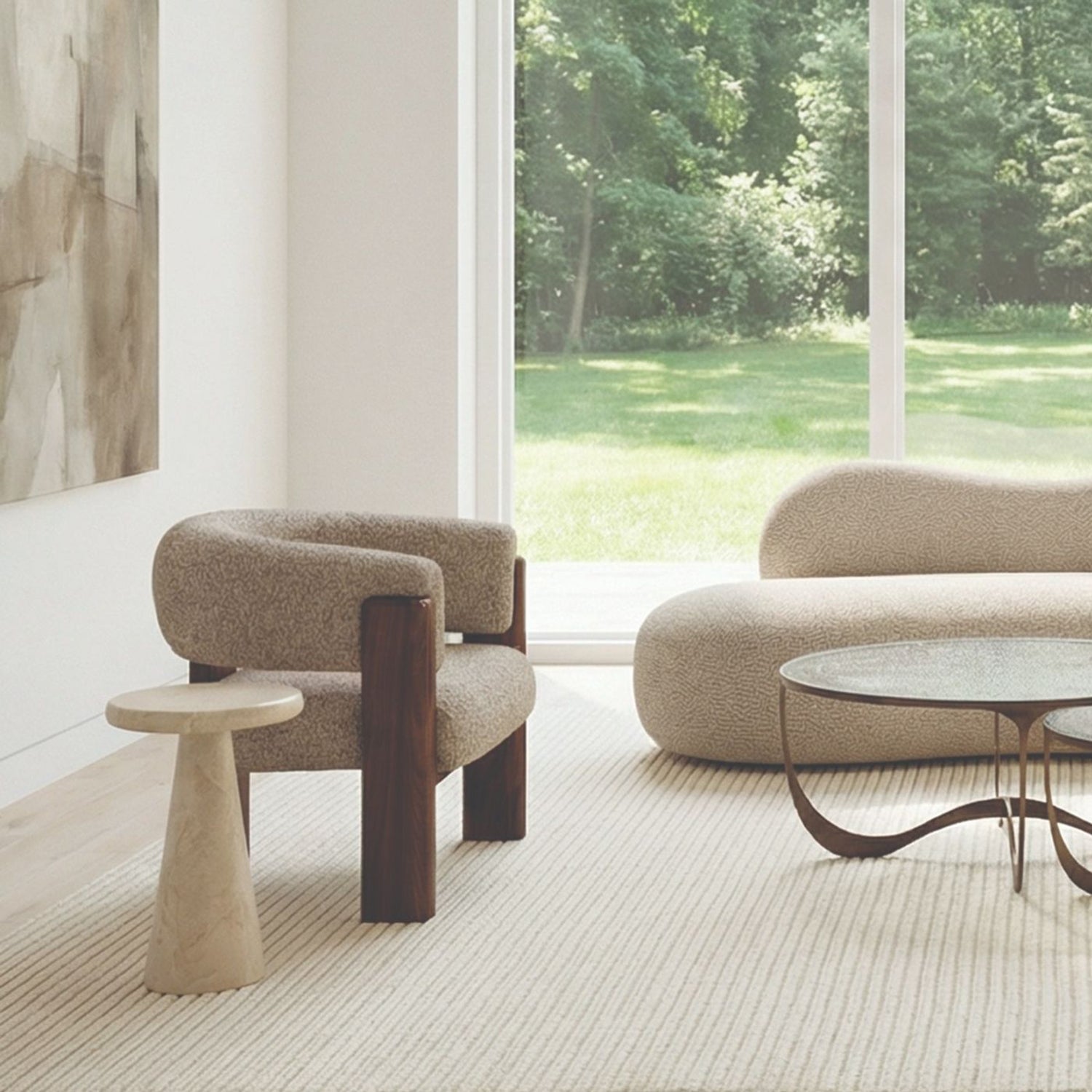 Interlude Home Olivia Classic Walnut Lounge Chair