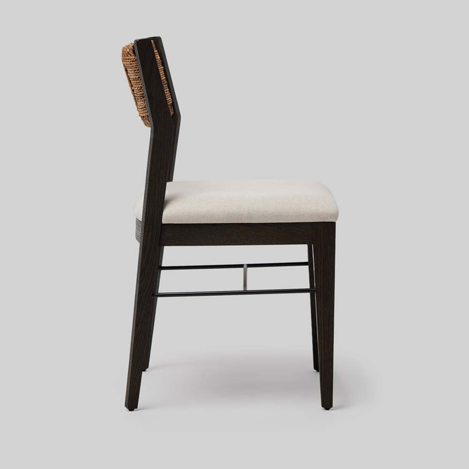 Detail of the seat back on the Interlude Home Colony Carob Dining Chair Set of 2
