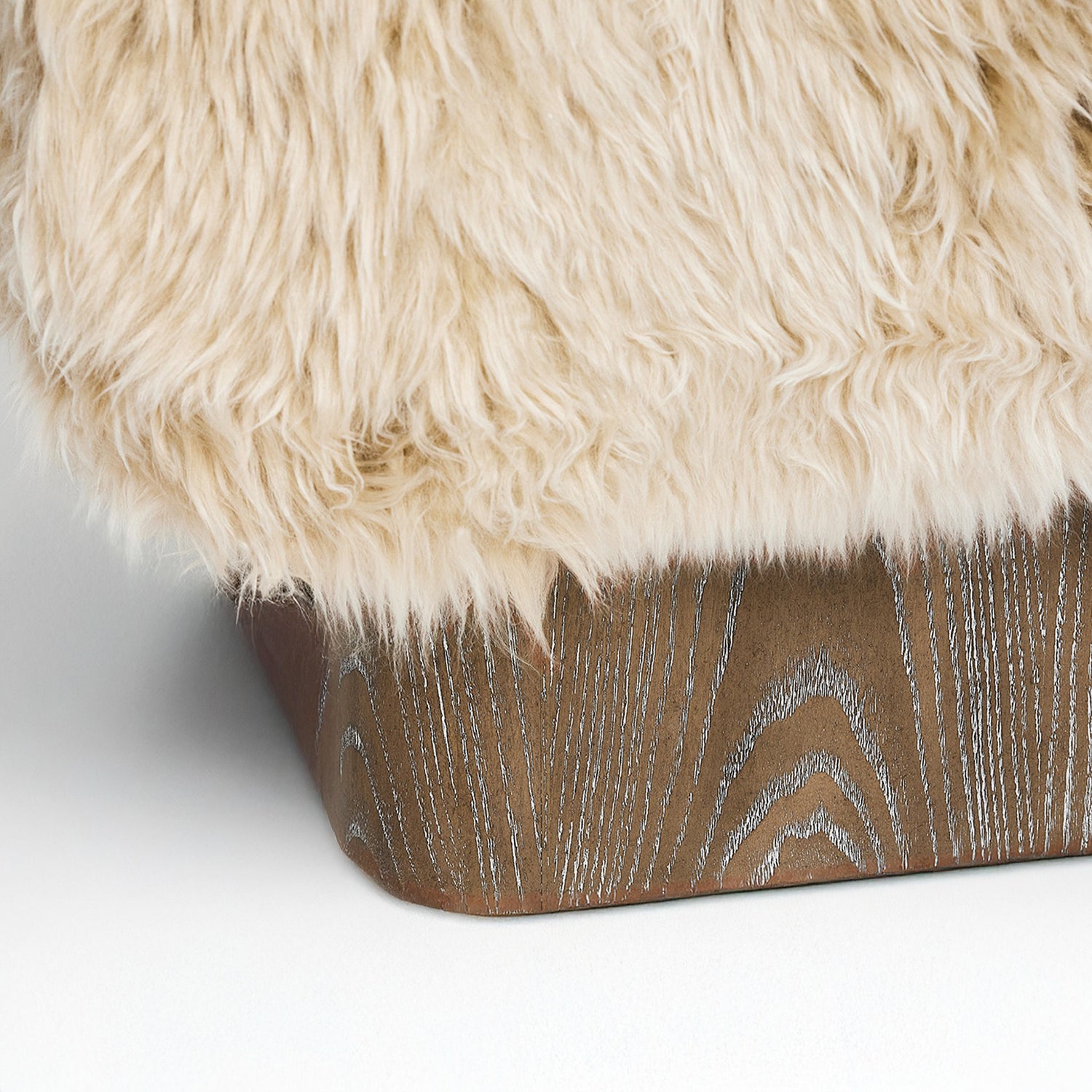 Interlude Home Noah Autumn Brown Stool styled in a room