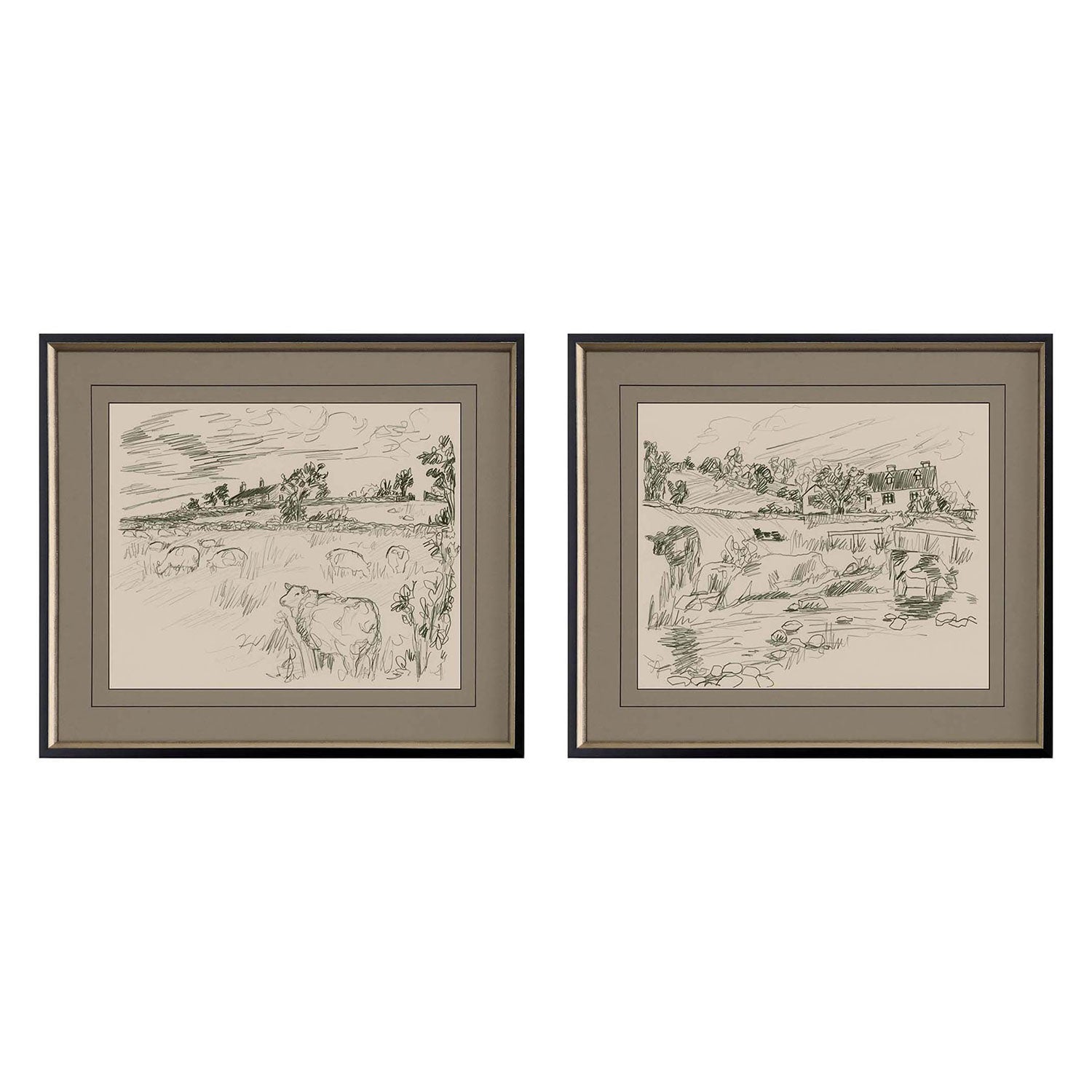 Vess Sepia Scenes I Framed Art Set of 2