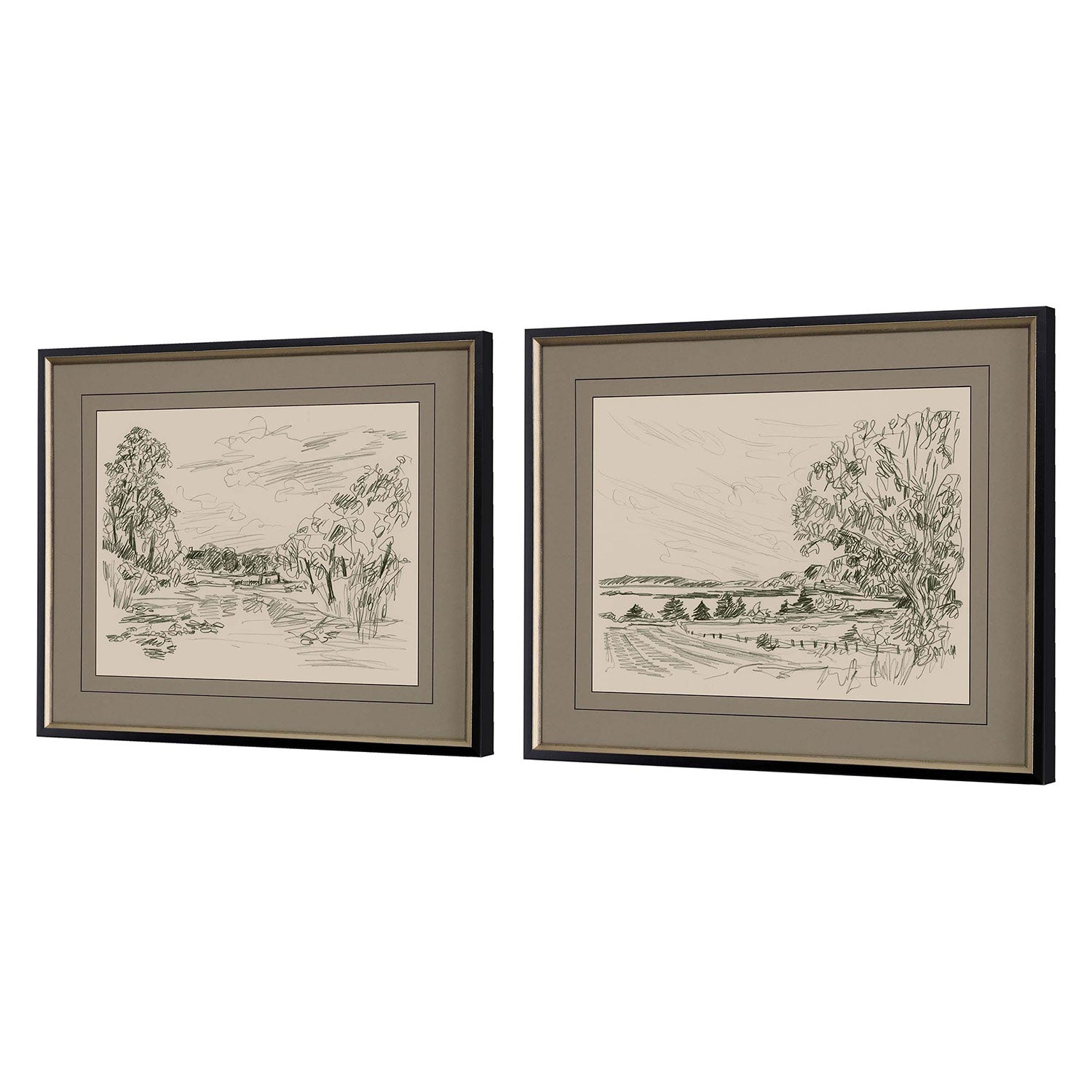 Vess Sepia Scenes II Framed Art Set of 2