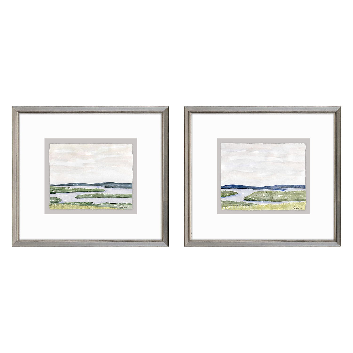 Owens Waterside Marsh Framed Art Set of 2