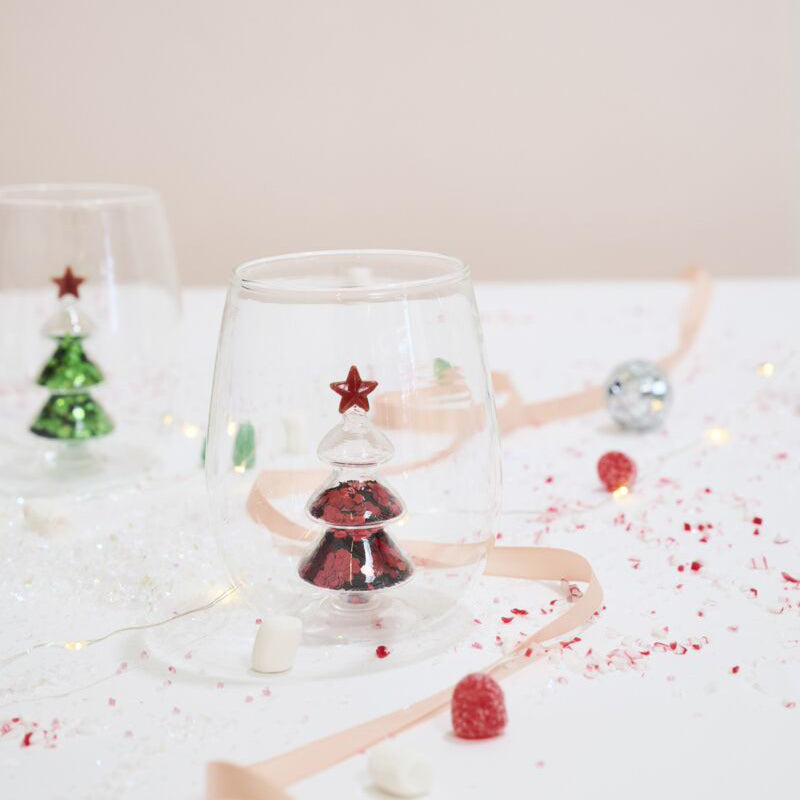 Glitter Tree Drinkware Set of 4