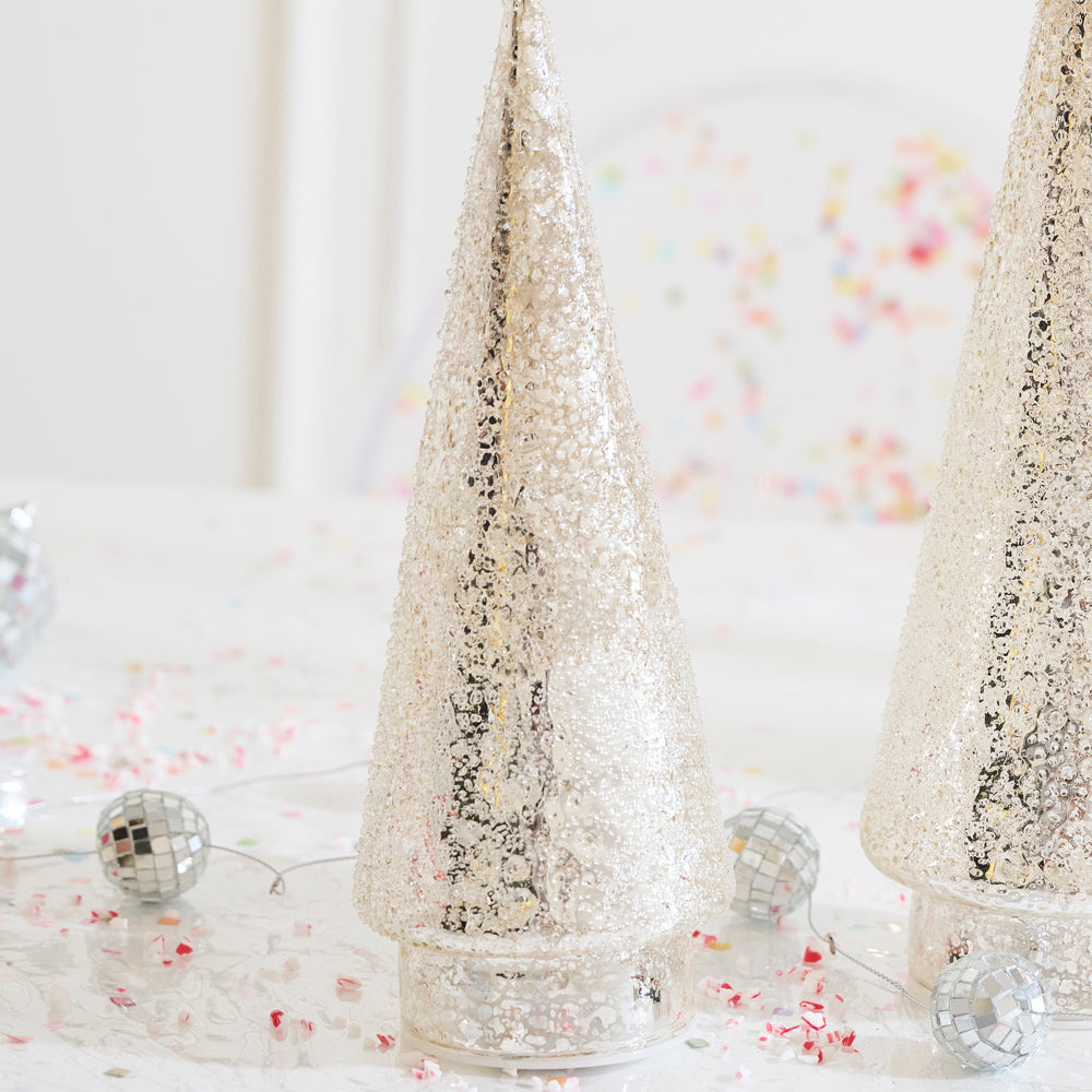 Textured Metallic LED Tree Set of 2