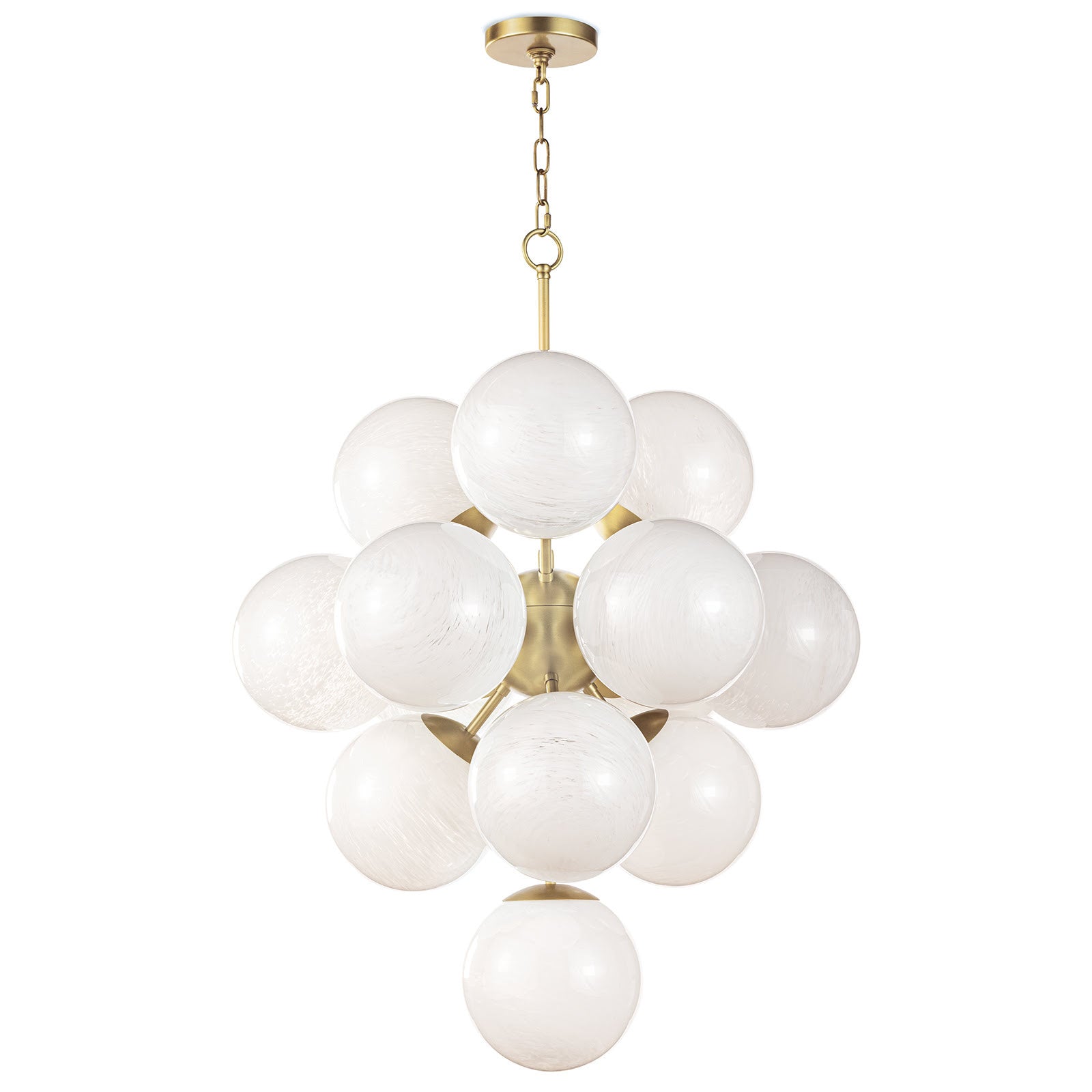 Regina Andrew La Dame Swirl Glass Natural Brass Chandelier