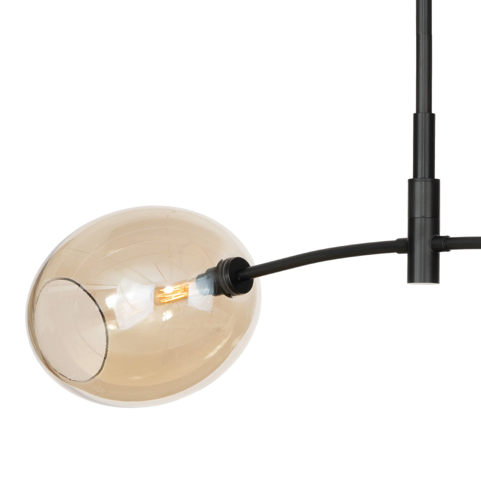 The Regina Andrew Artemis Double Pendant in Champagne glass globes on oil-rubbed bronze styled in a room