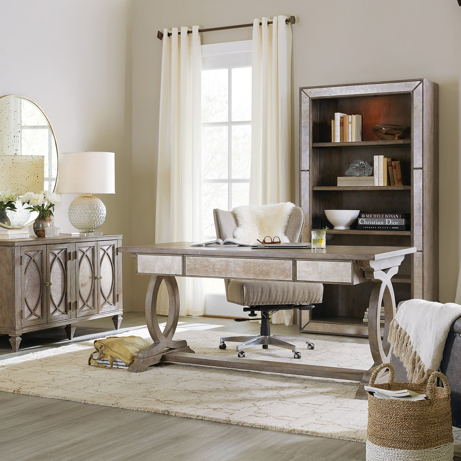 Hooker Furniture Rustic Glam Trestle Desk