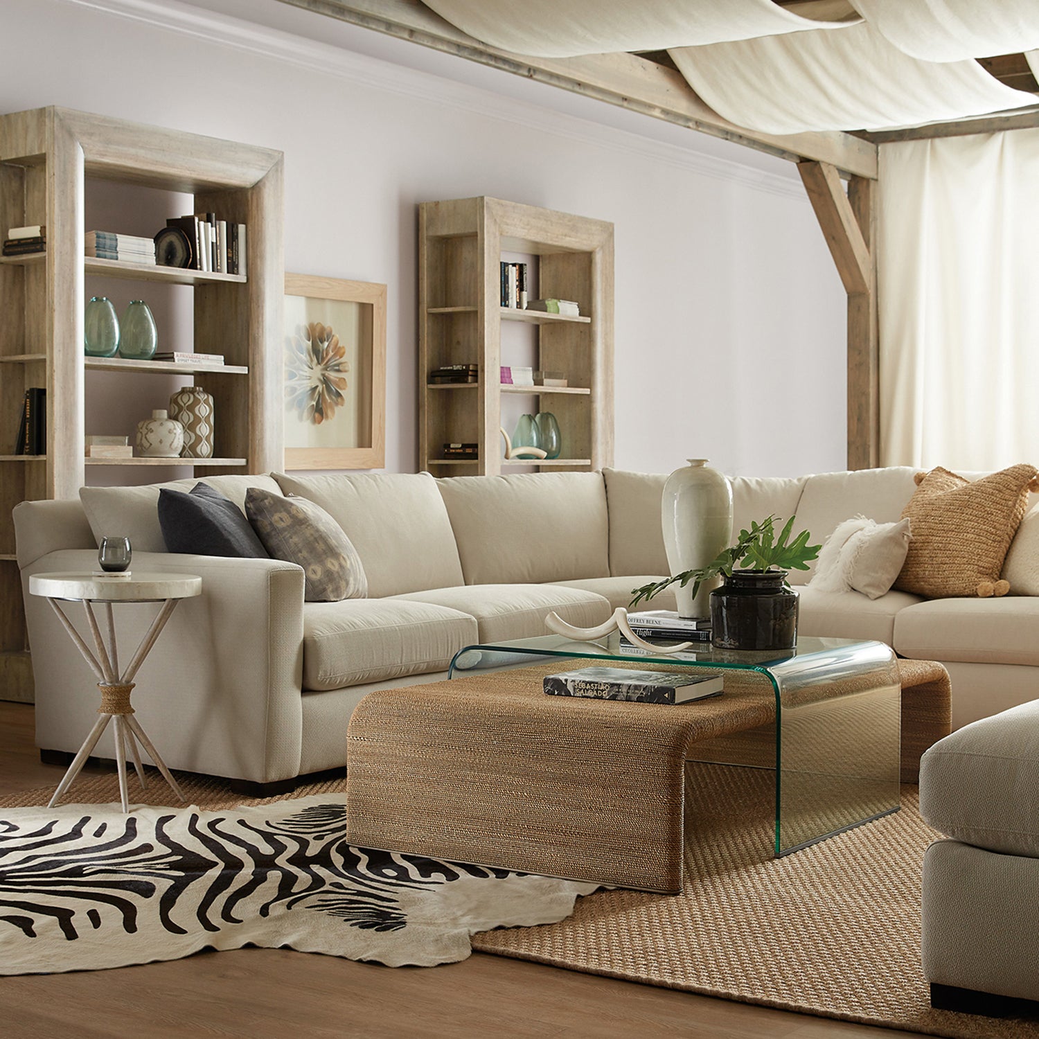 Hooker Furniture Amani Rope and Glass Cocktail Table