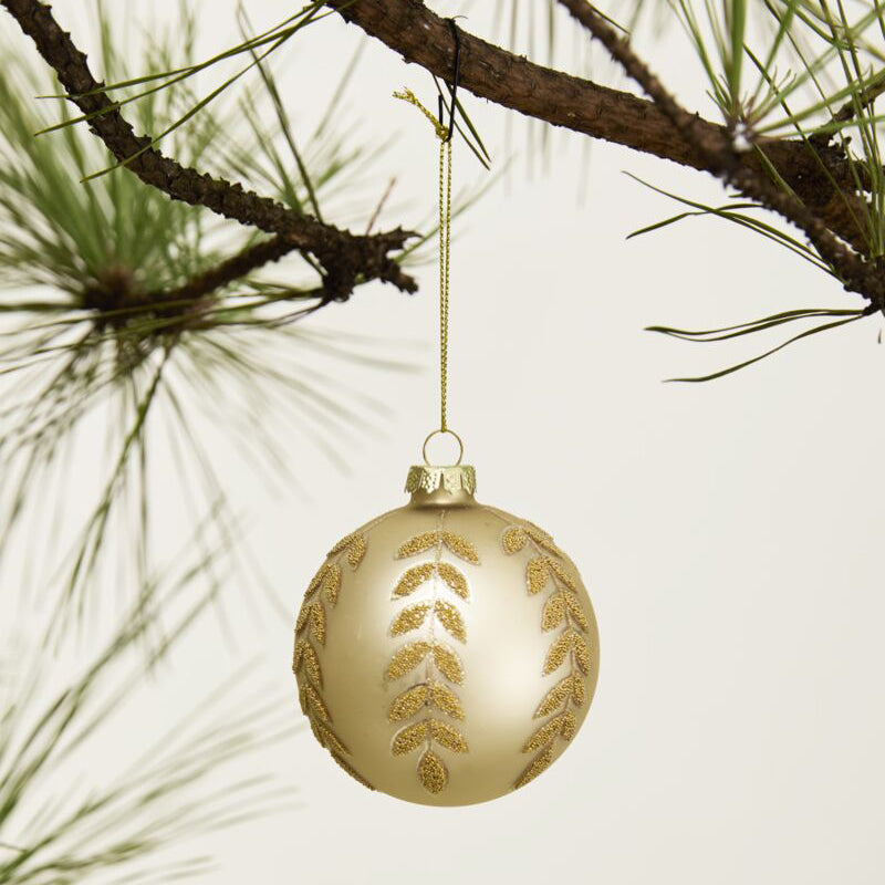 Beaded Leaf Ornament Set of 6