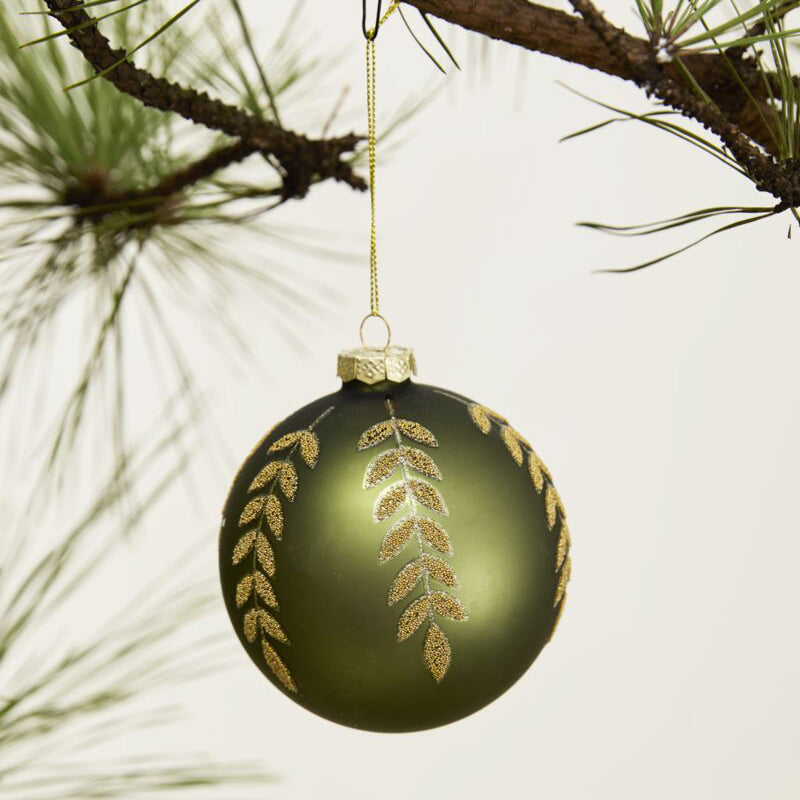 Beaded Leaf Ornament Set of 6