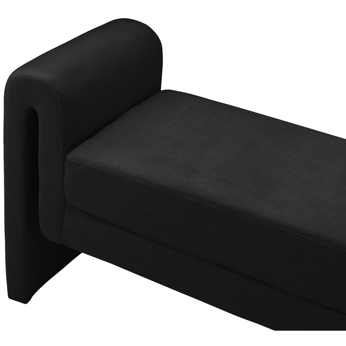 Sloan Black Velvet Upholstered Bench