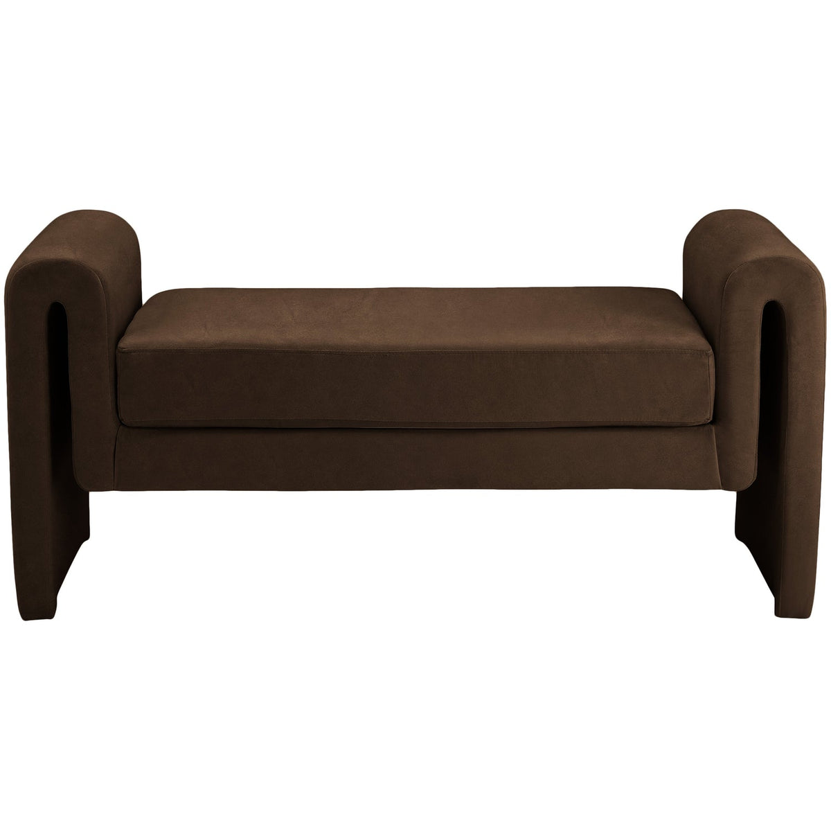 Sloan Brown Velvet Upholstered Bench