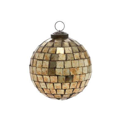 Antiqued Disco Ball Ornament Set of 6