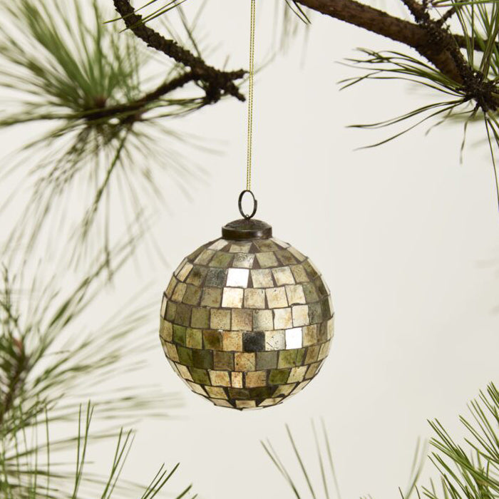Antiqued Disco Ball Ornament Set of 6