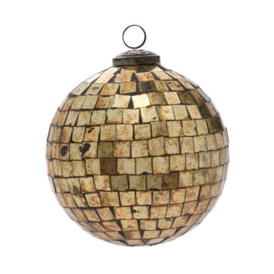 Antiqued Disco Ball Ornament Set of 6