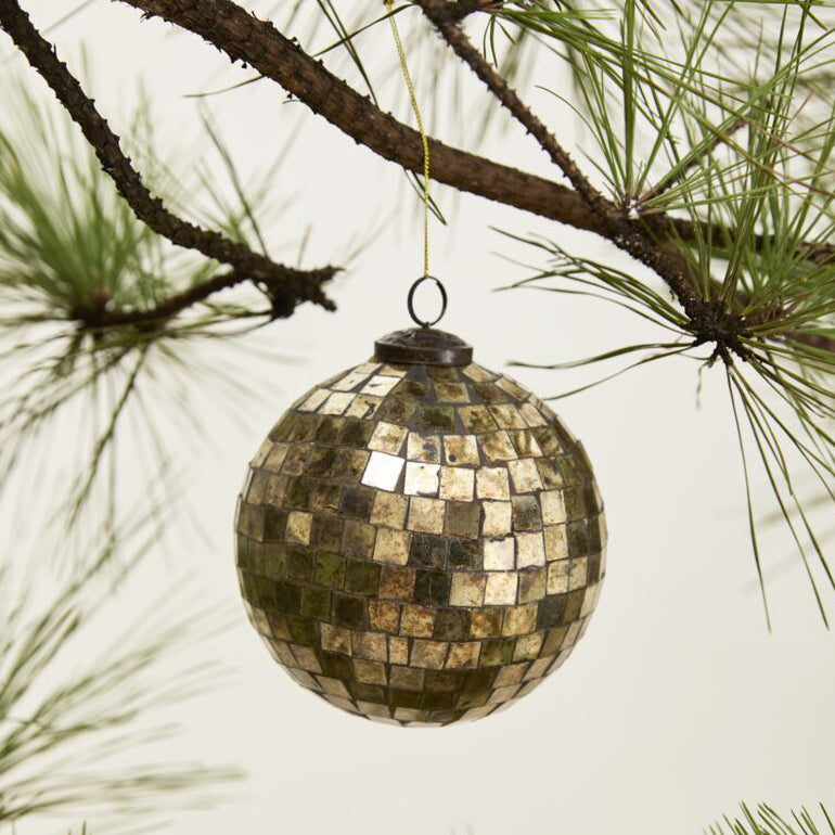 Antiqued Disco Ball Ornament Set of 6