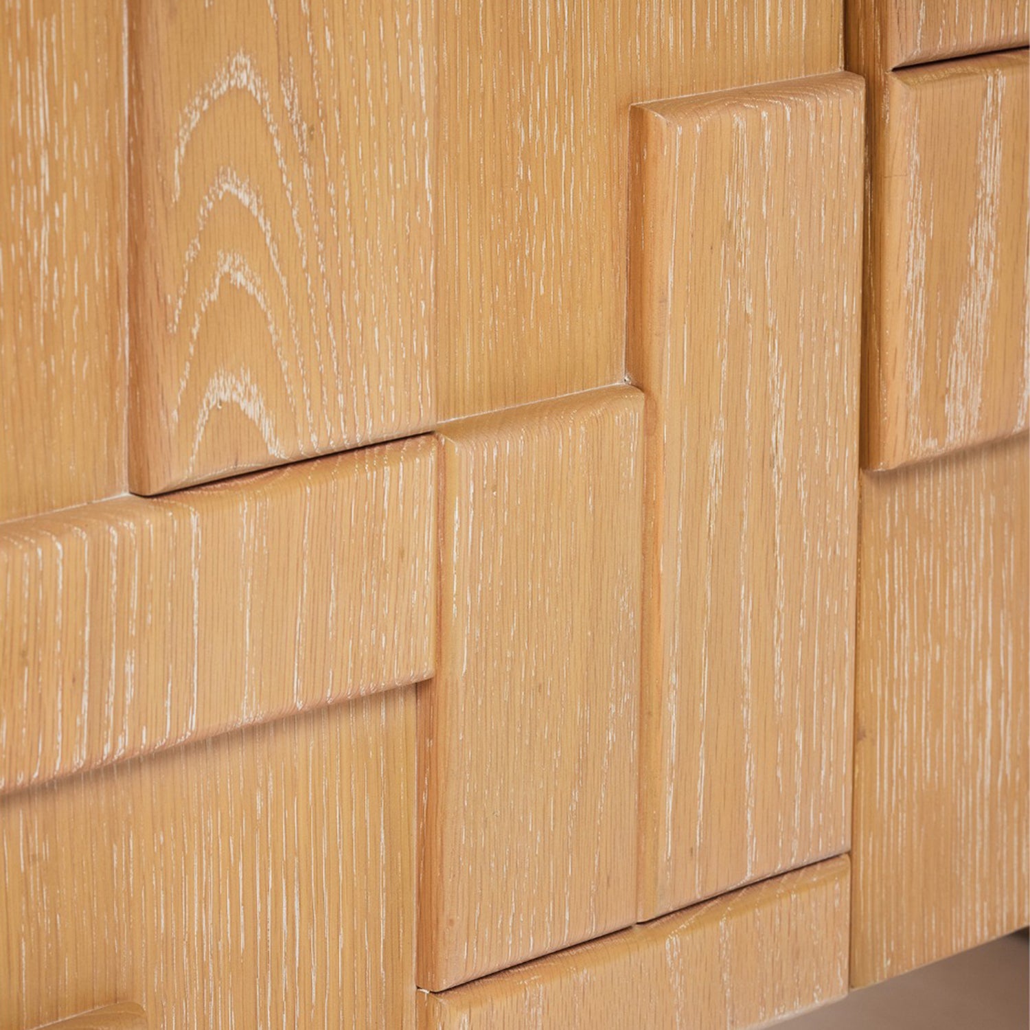 Louise Saddle Occasional Chest in oak Saddle finish, angled view showing depth