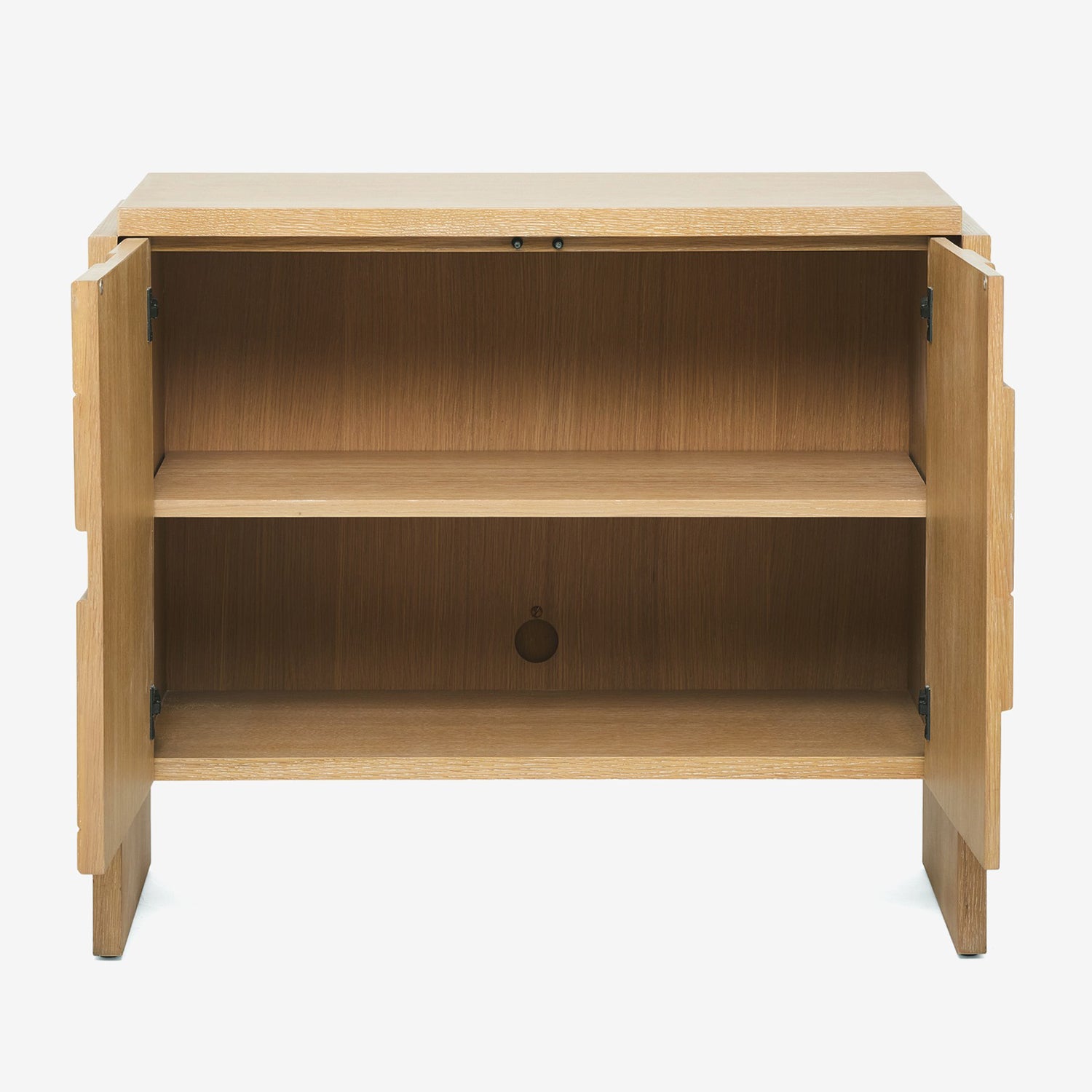 Louise Saddle Occasional Chest in oak Saddle finish, side profile view