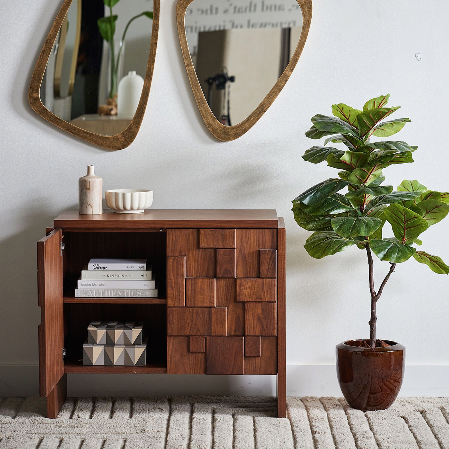Louise Classic Walnut Occasional Chest in walnut Classic Walnut finish, styled in a room setting