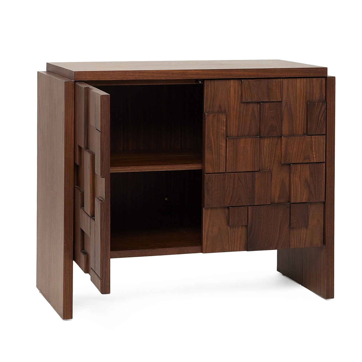 Louise Classic Walnut Occasional Chest in walnut Classic Walnut finish, close-up of the surface texture
