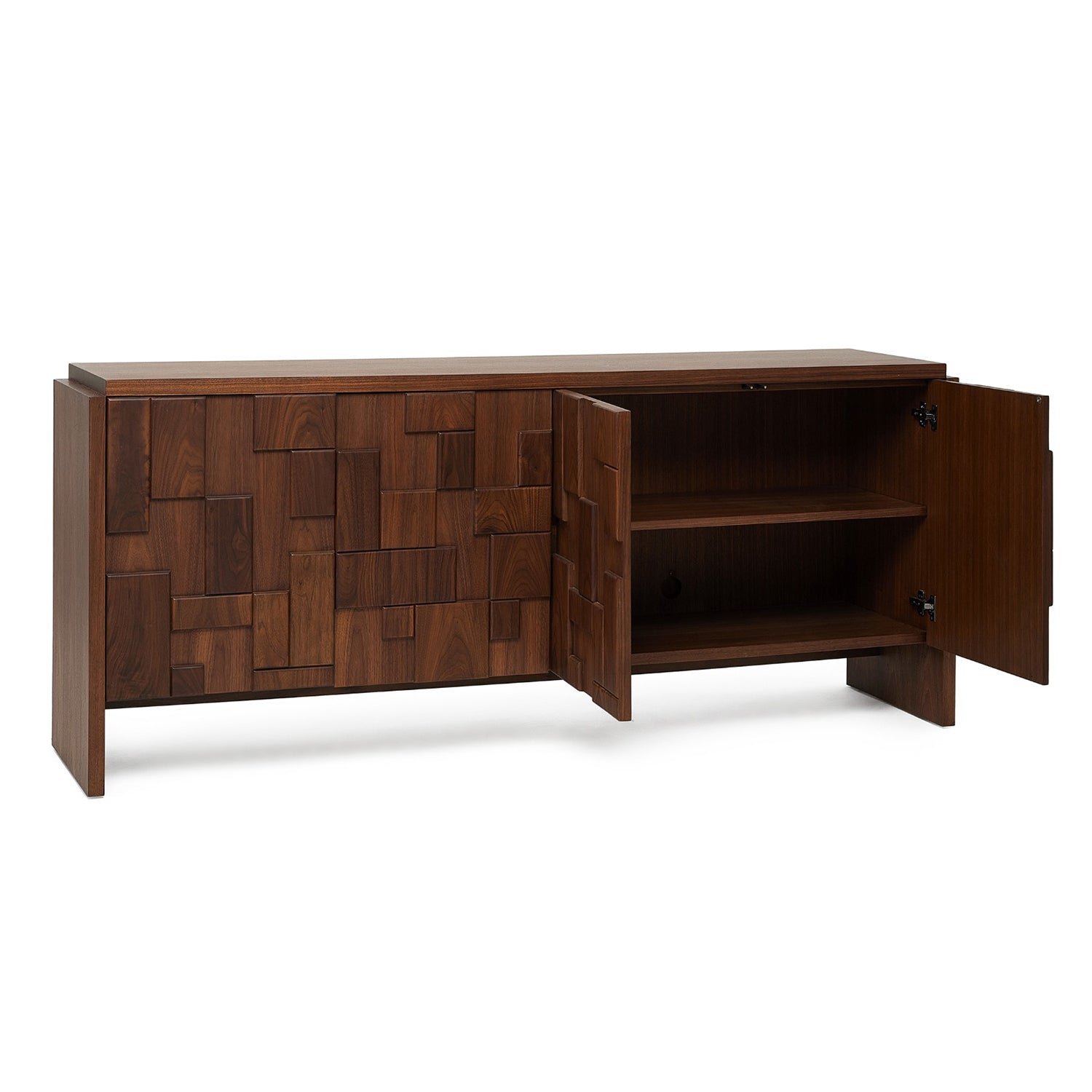 Side profile of the Louise Classic Walnut Credenza credenza in Classic Walnut