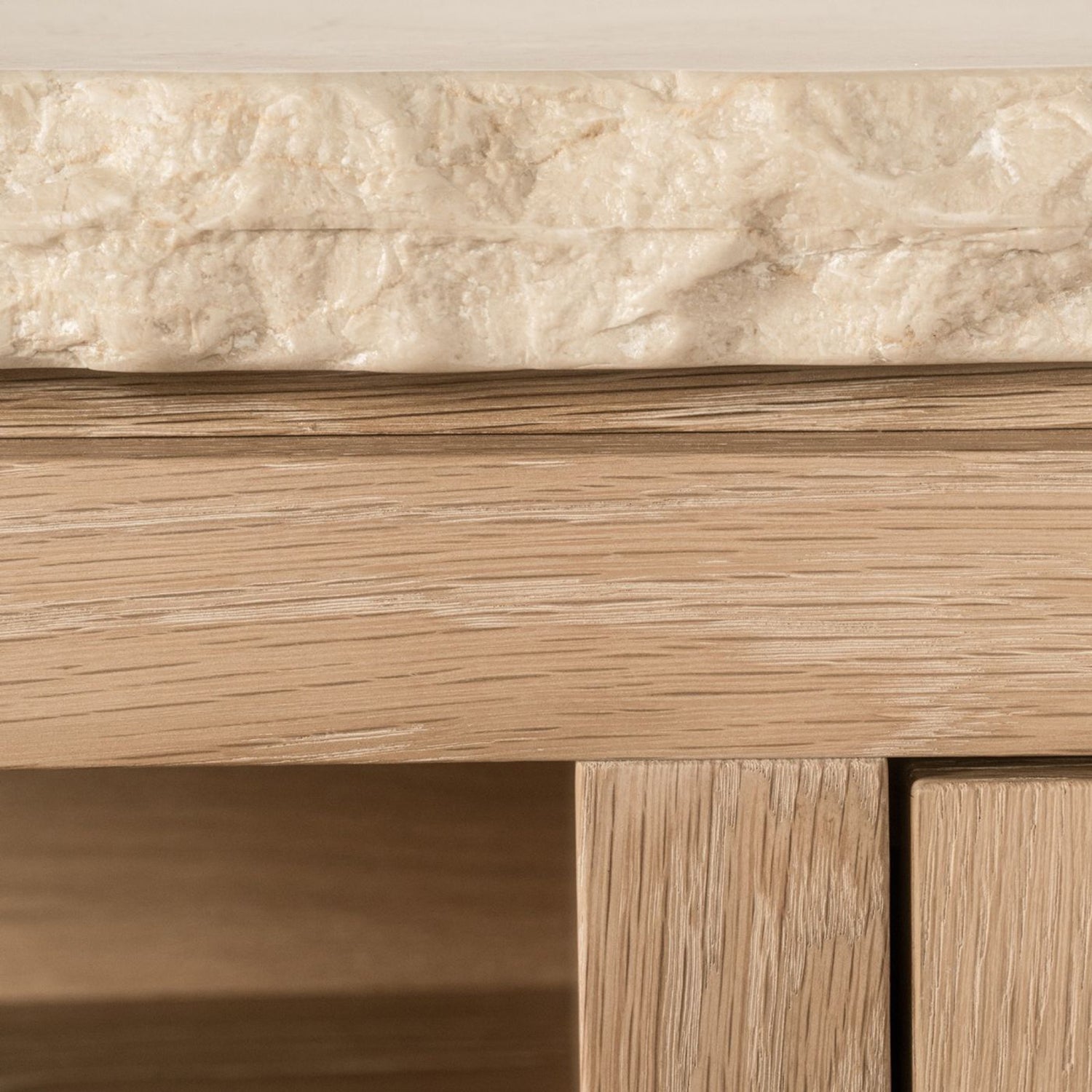 Close-up of the Oak finish on the Hudson Credenza