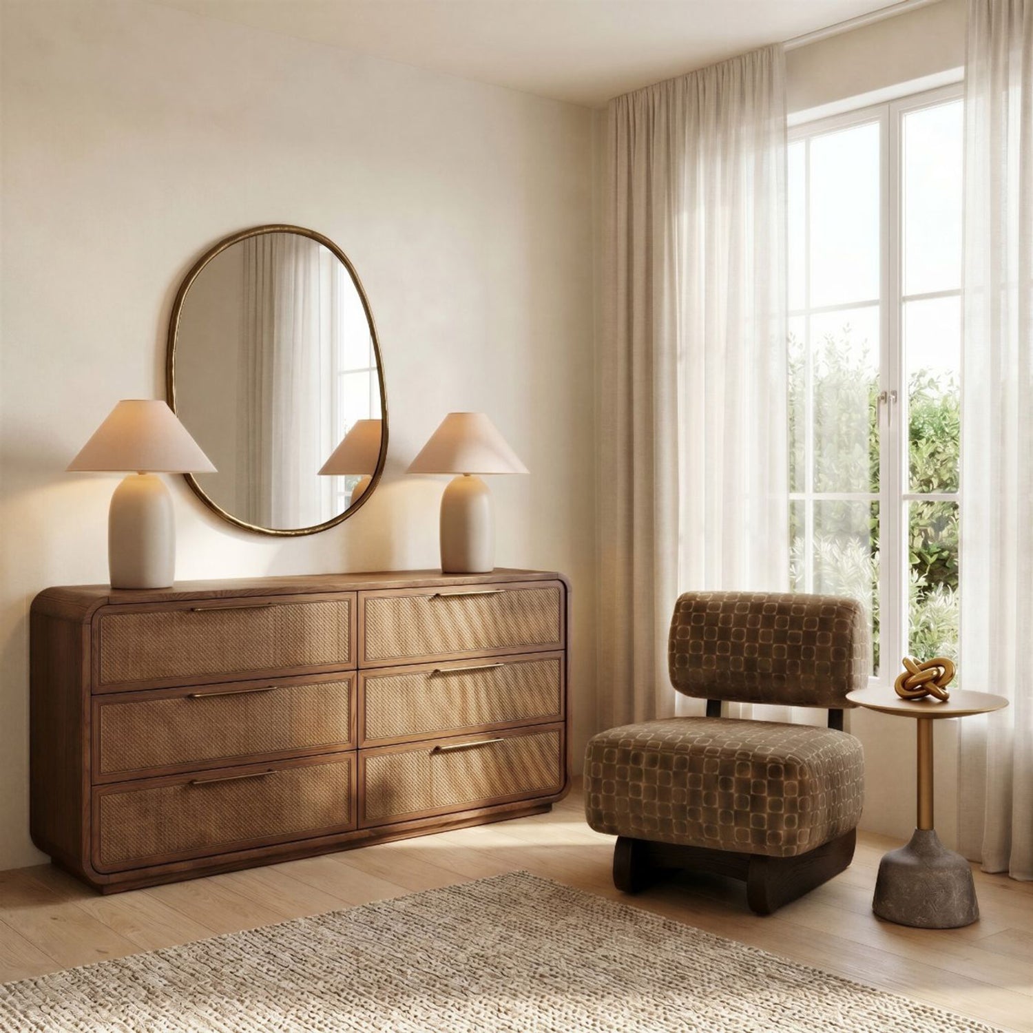 Interlude Home Marsh Walnut 6 Drawer Chest