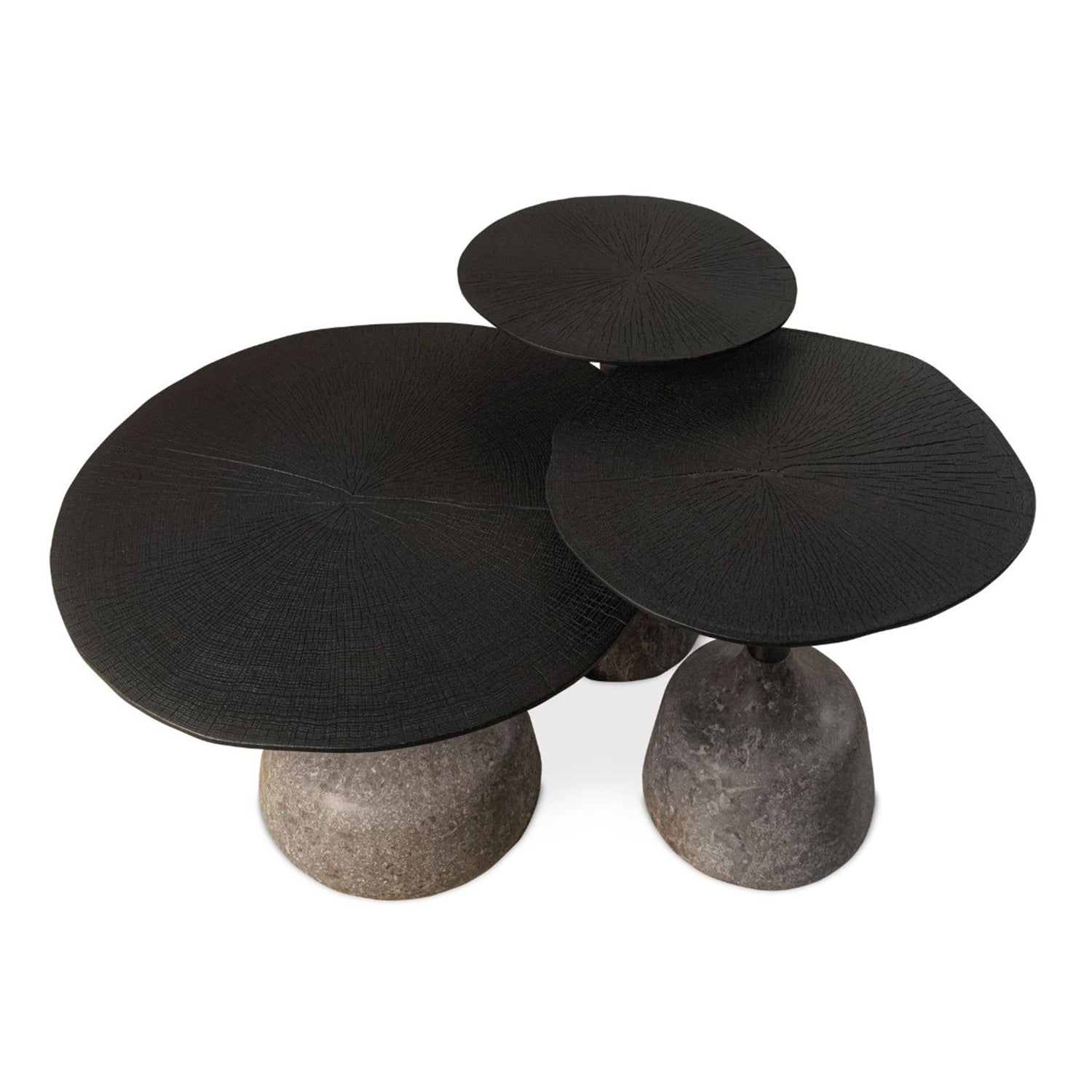 Interlude Home Sacha Charred Large Bunching Cocktail Table