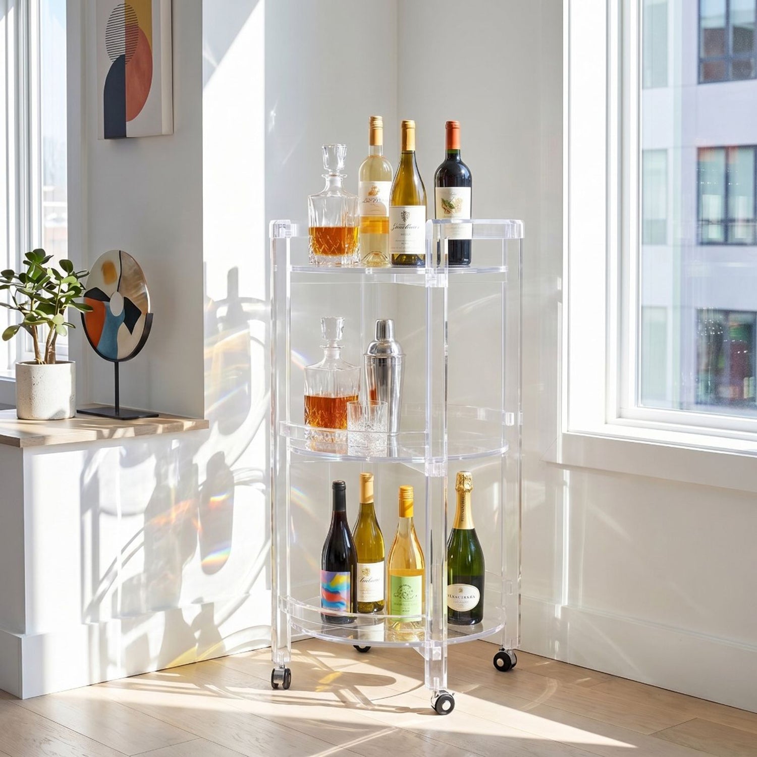 Interlude Home Diego Acrylic Bar Cart
