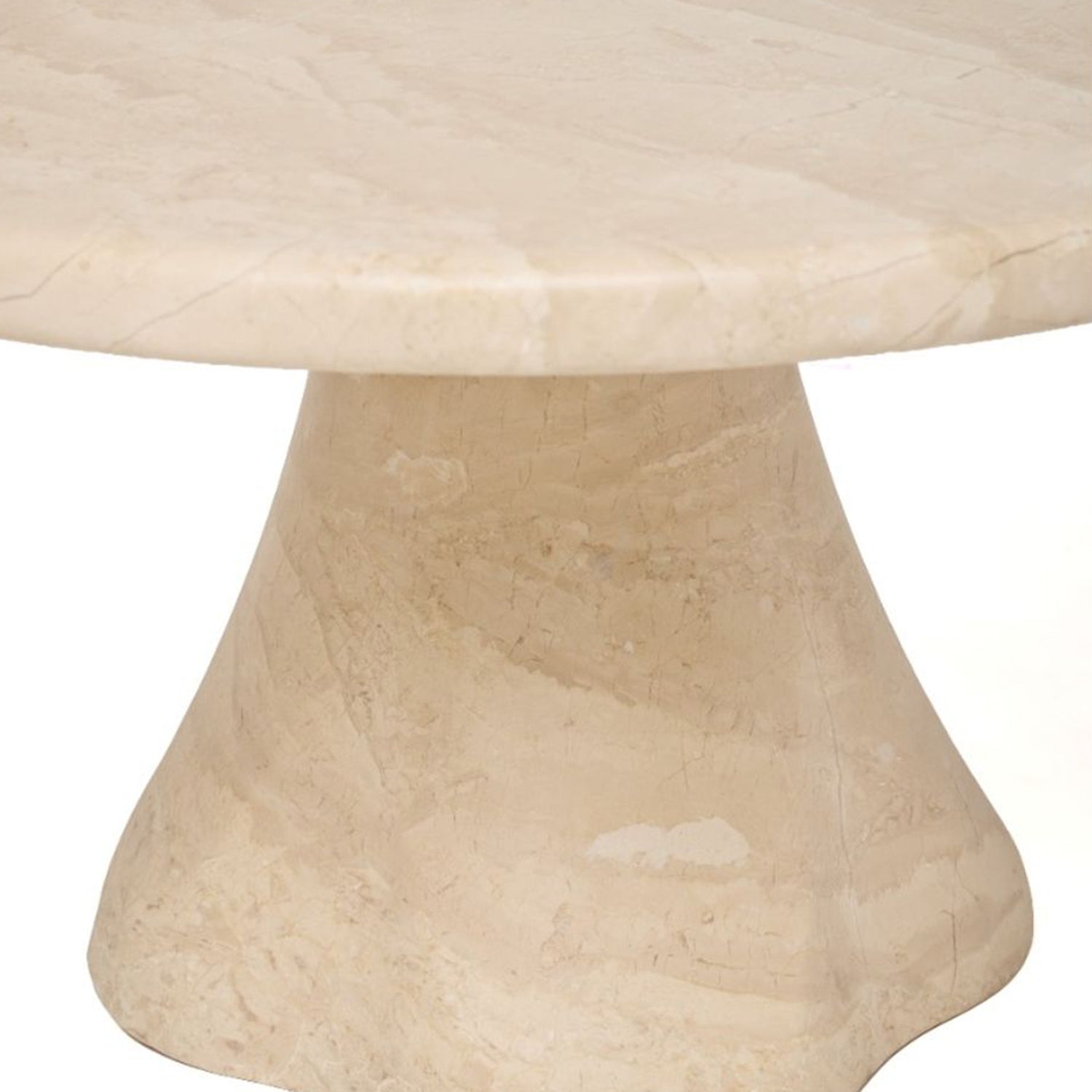 Barcelona Biscuit Cocktail Table styled in a room to show its coffee table scale and proportions