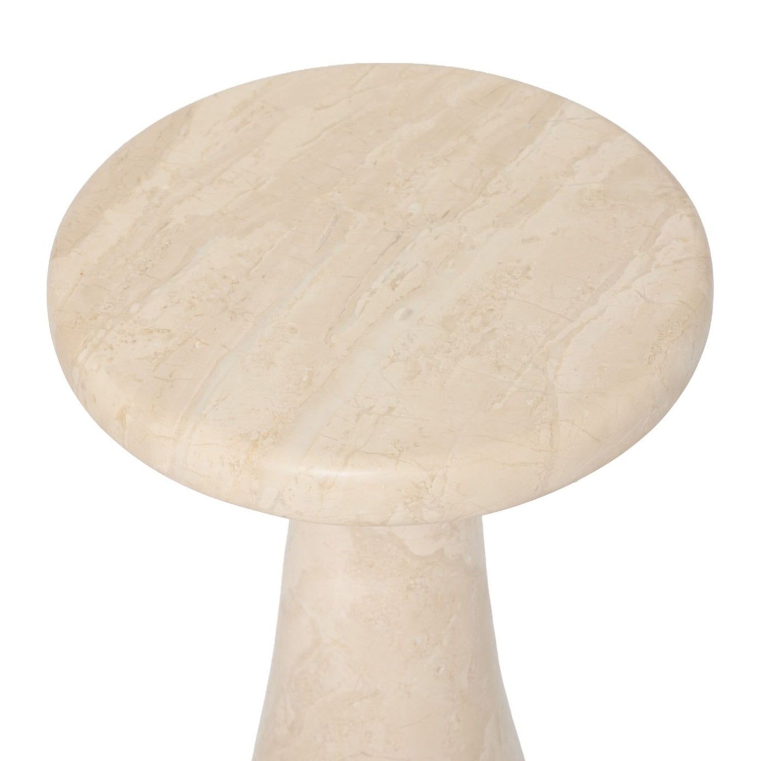 Barcelona Biscuit Accent Table styled in a room to show its accent table scale and proportions