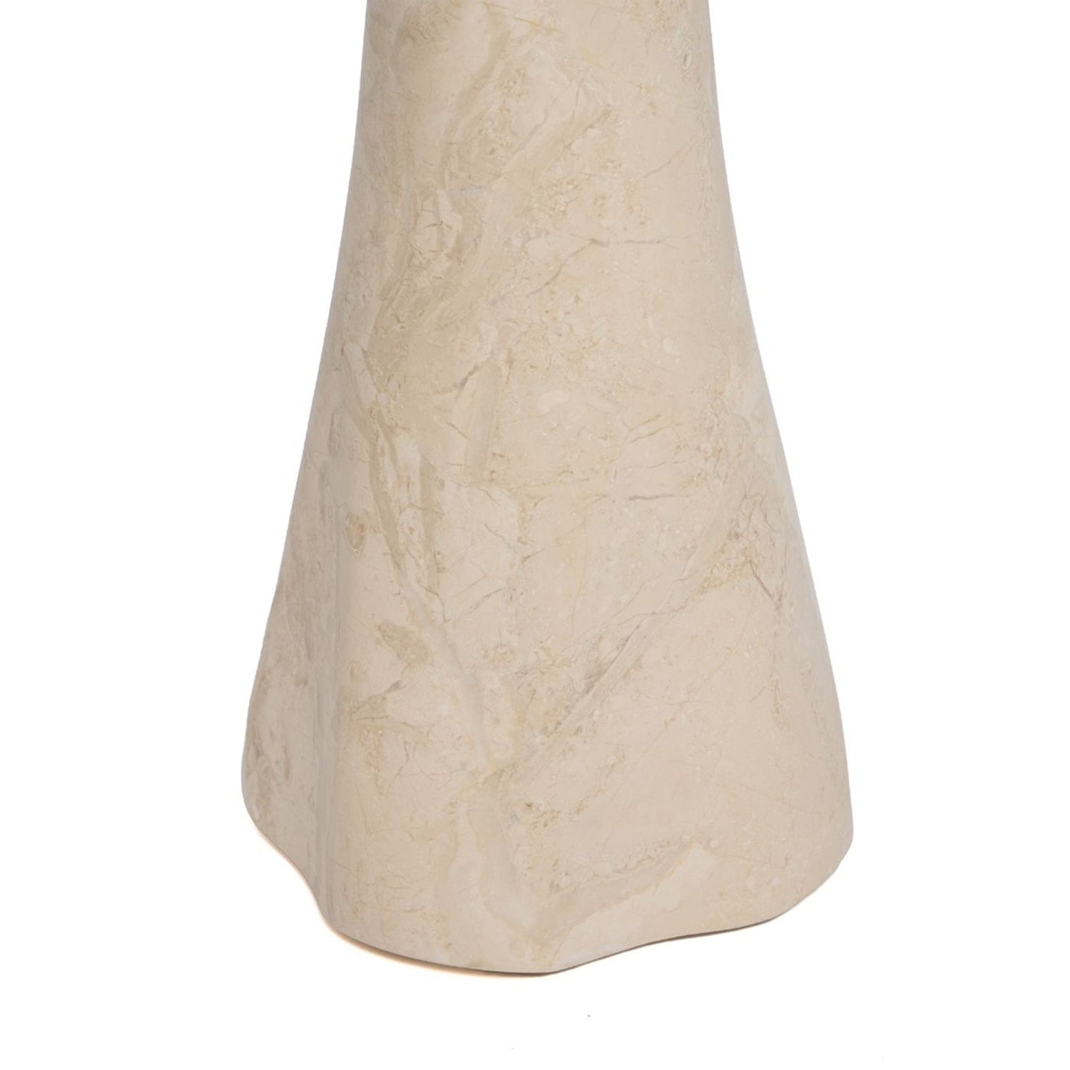 Side profile of the Barcelona Biscuit Accent Table accent table in Biscuit