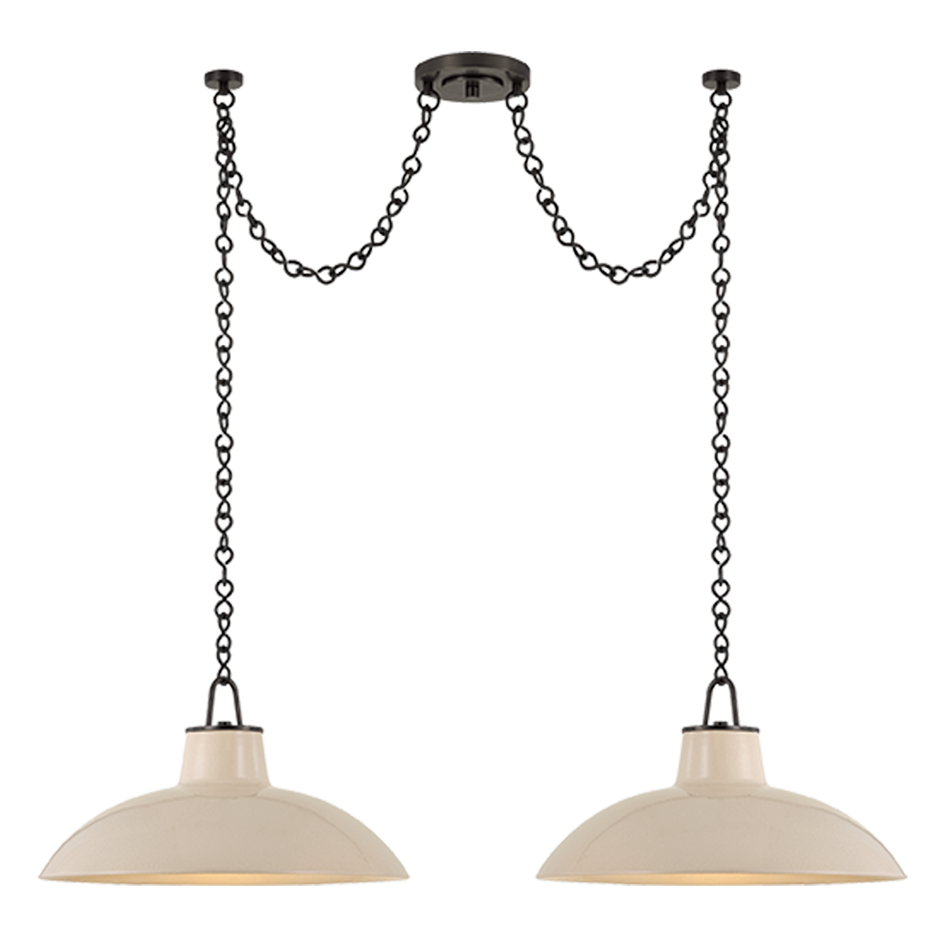 Hudson Valley Lighting Pottersville Linear Chandelier in Ivory Crackle/Distressed Bronze, primary product view