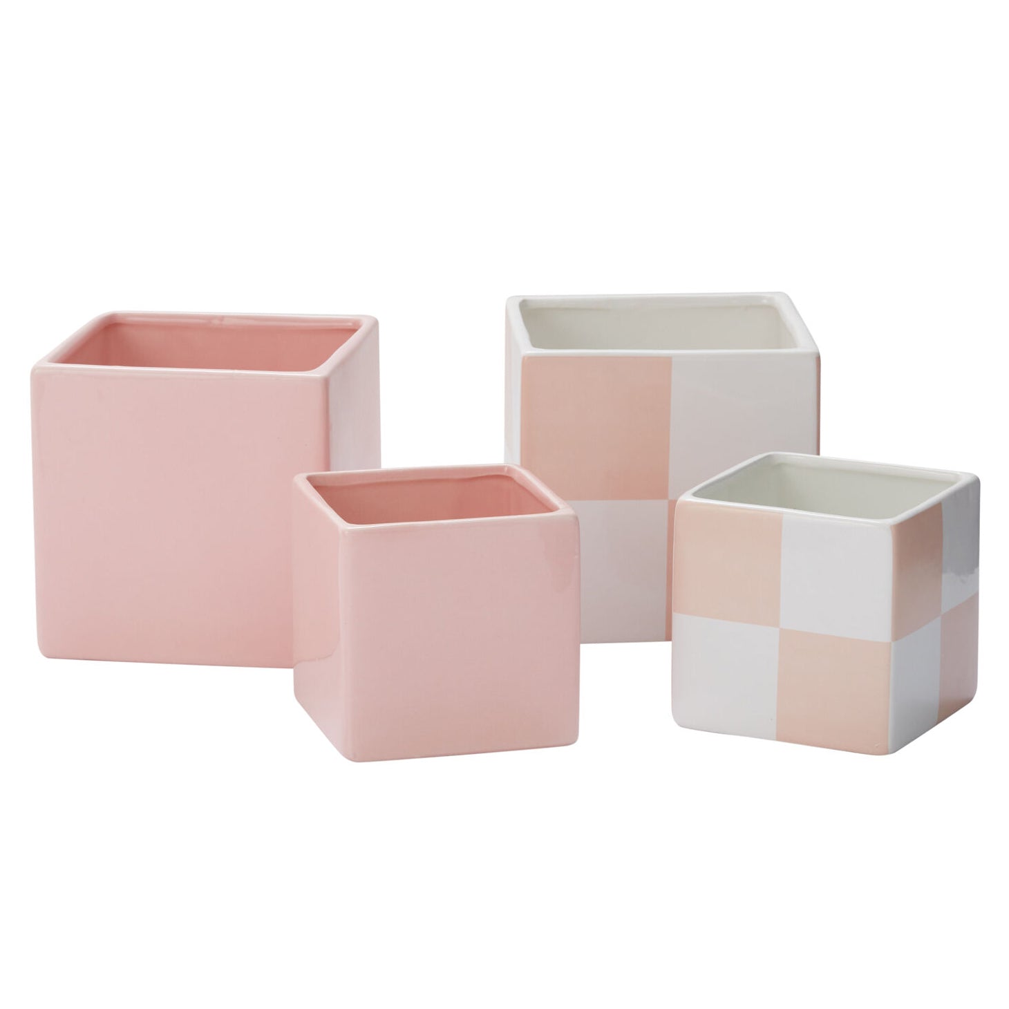 Blushed Urban Square Large Pot Set of 4