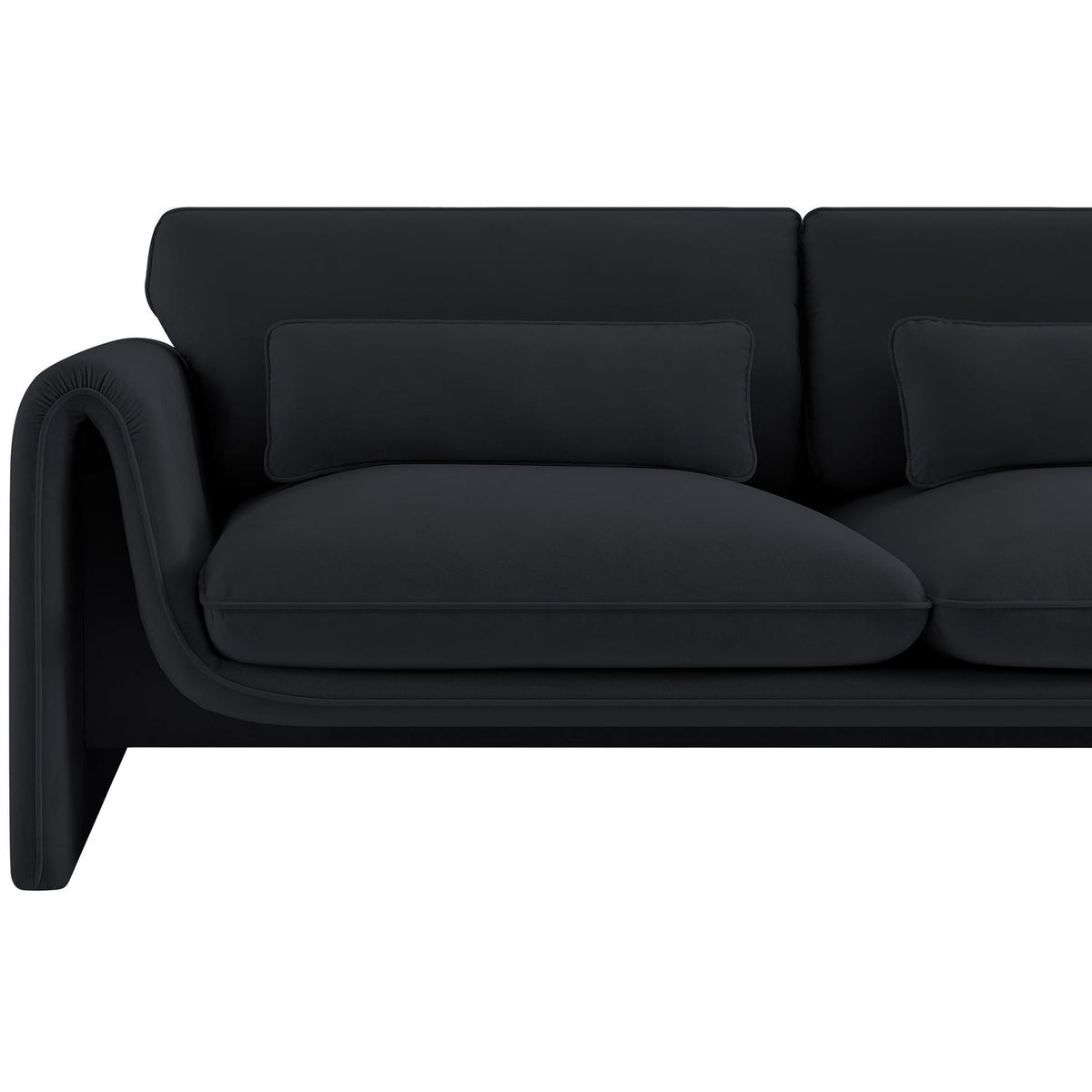 Sloan 64in Black Velvet Upholstered Loveseat