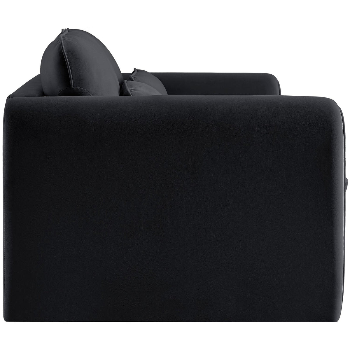 Sloan 64in Black Velvet Upholstered Loveseat