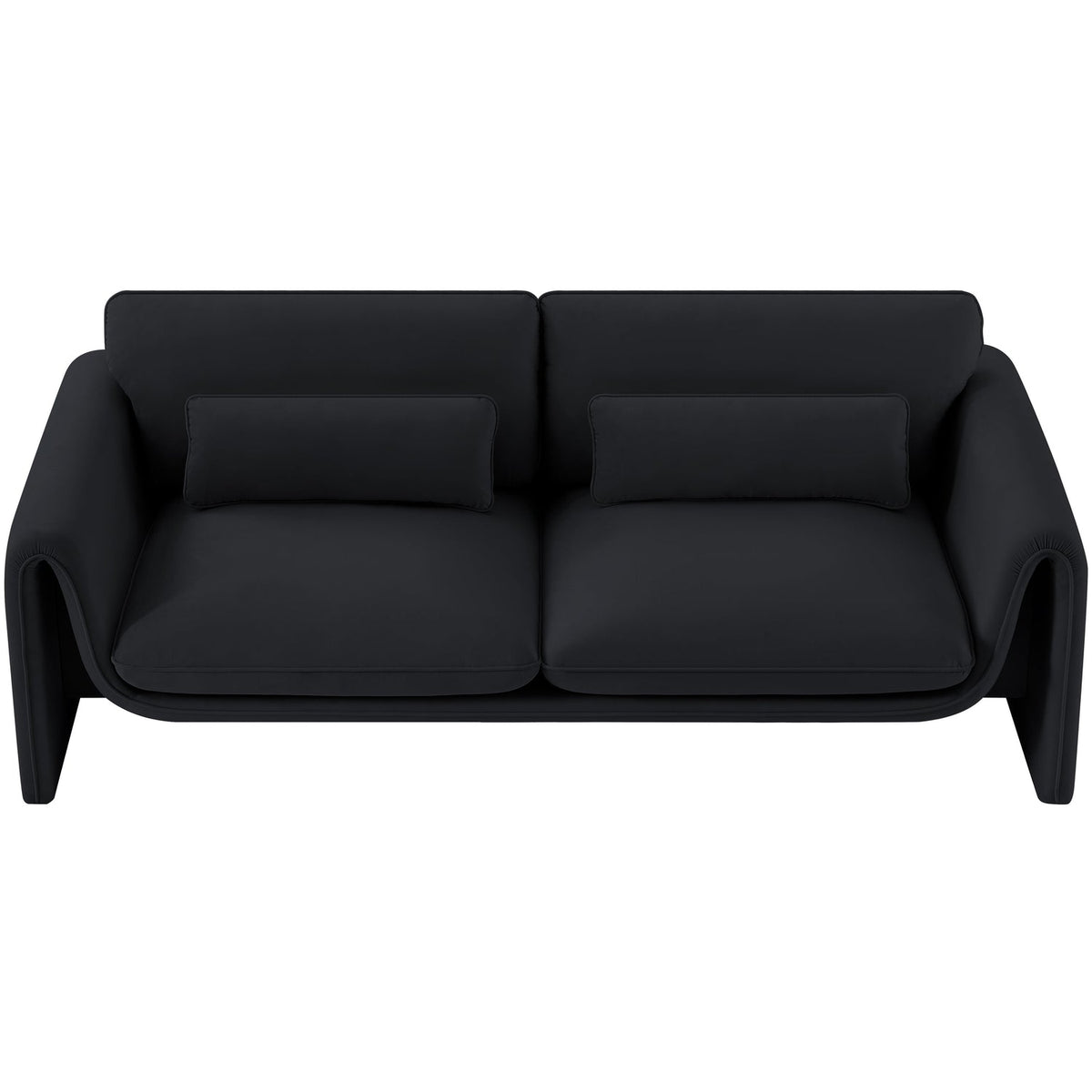 Sloan 86in Black Velvet Upholstered Sofa