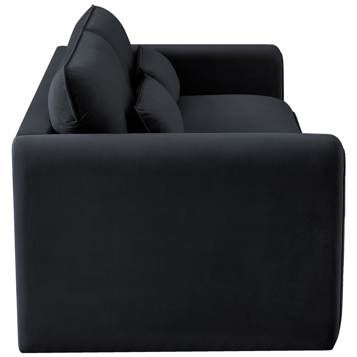 Sloan 86in Black Velvet Upholstered Sofa