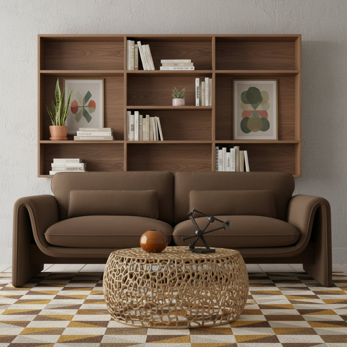 Sloan 8 6in Brown Velvet Upholstered Sofa