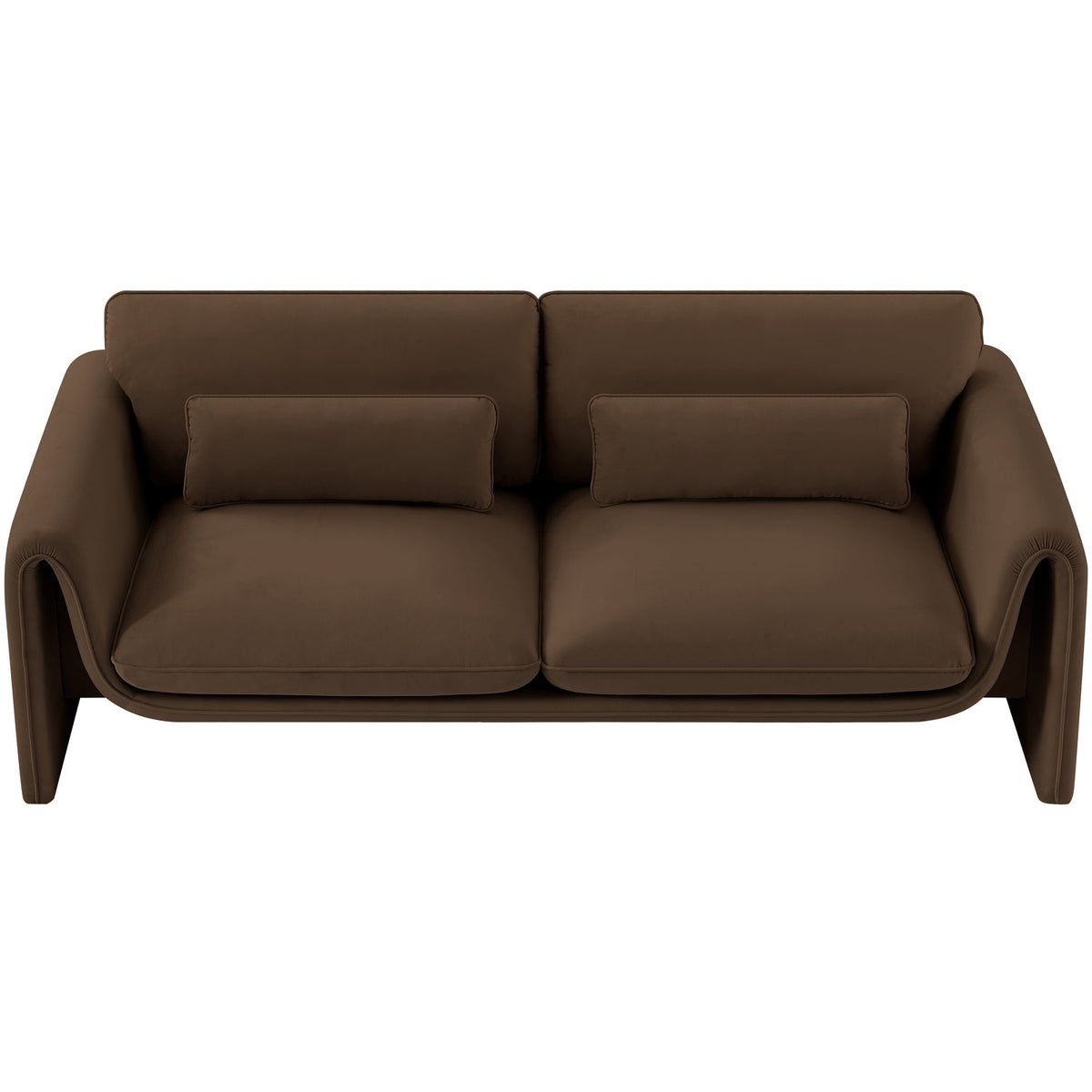 Sloan 86in Brown Velvet Upholstered Sofa