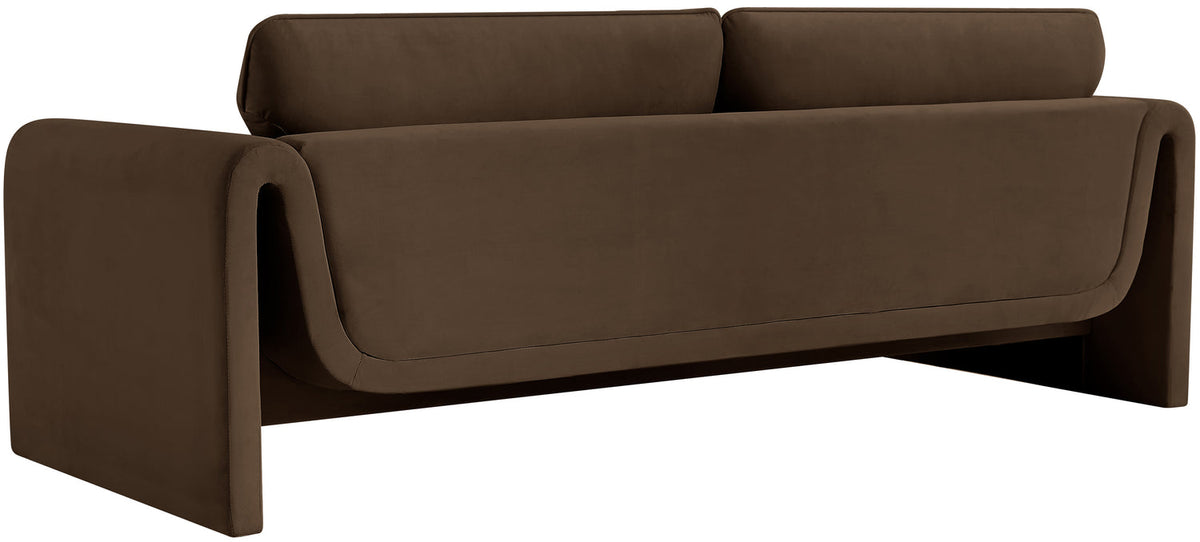 Sloan 86in Brown Velvet Upholstered Sofa